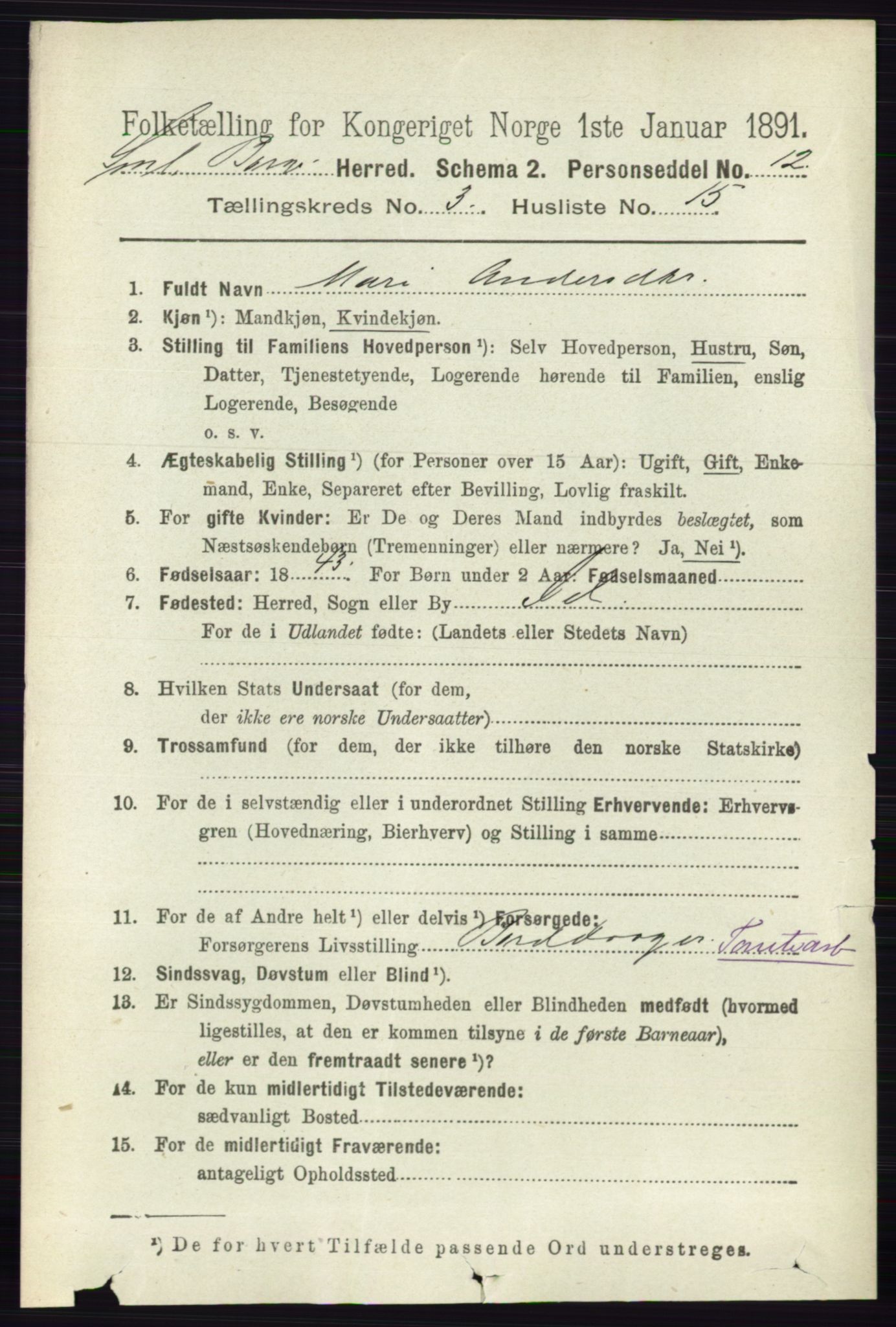 RA, 1891 census for 0113 Borge, 1891, p. 1549