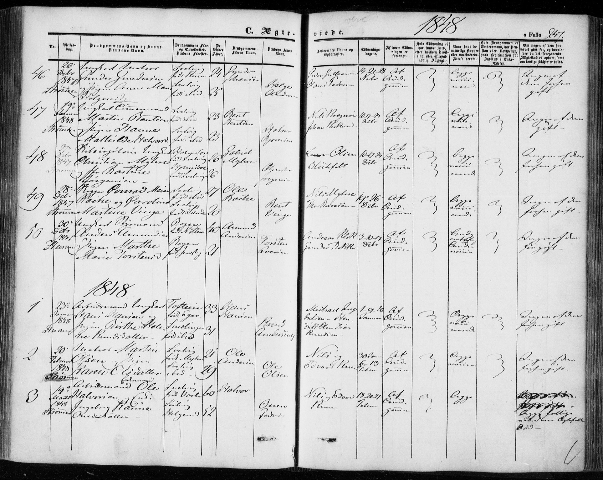 Hurum kirkebøker, SAKO/A-229/F/Fa/L0011: Parish register (official) no. 11, 1847-1860, p. 247