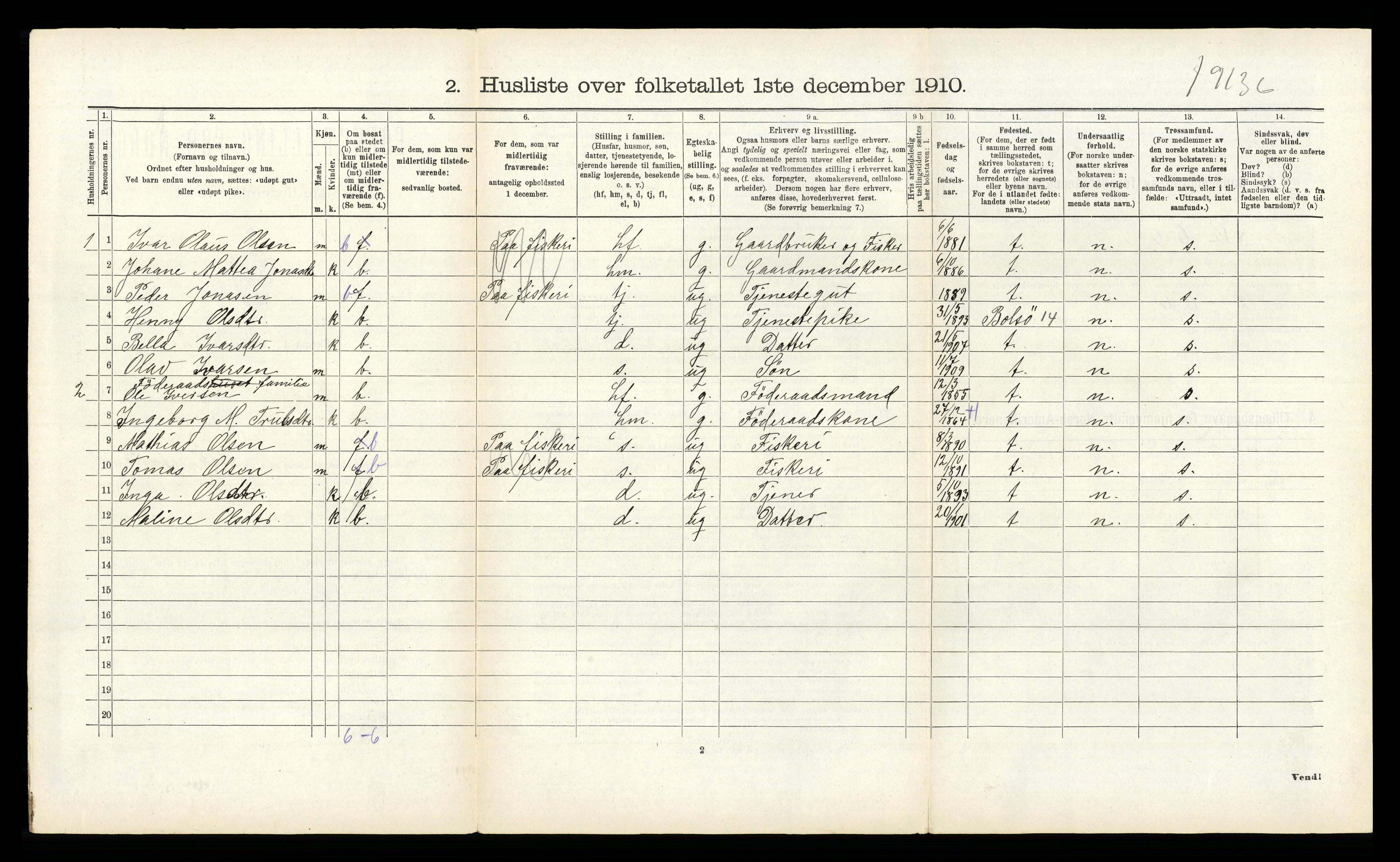 RA, 1910 census for Aukra, 1910, p. 761