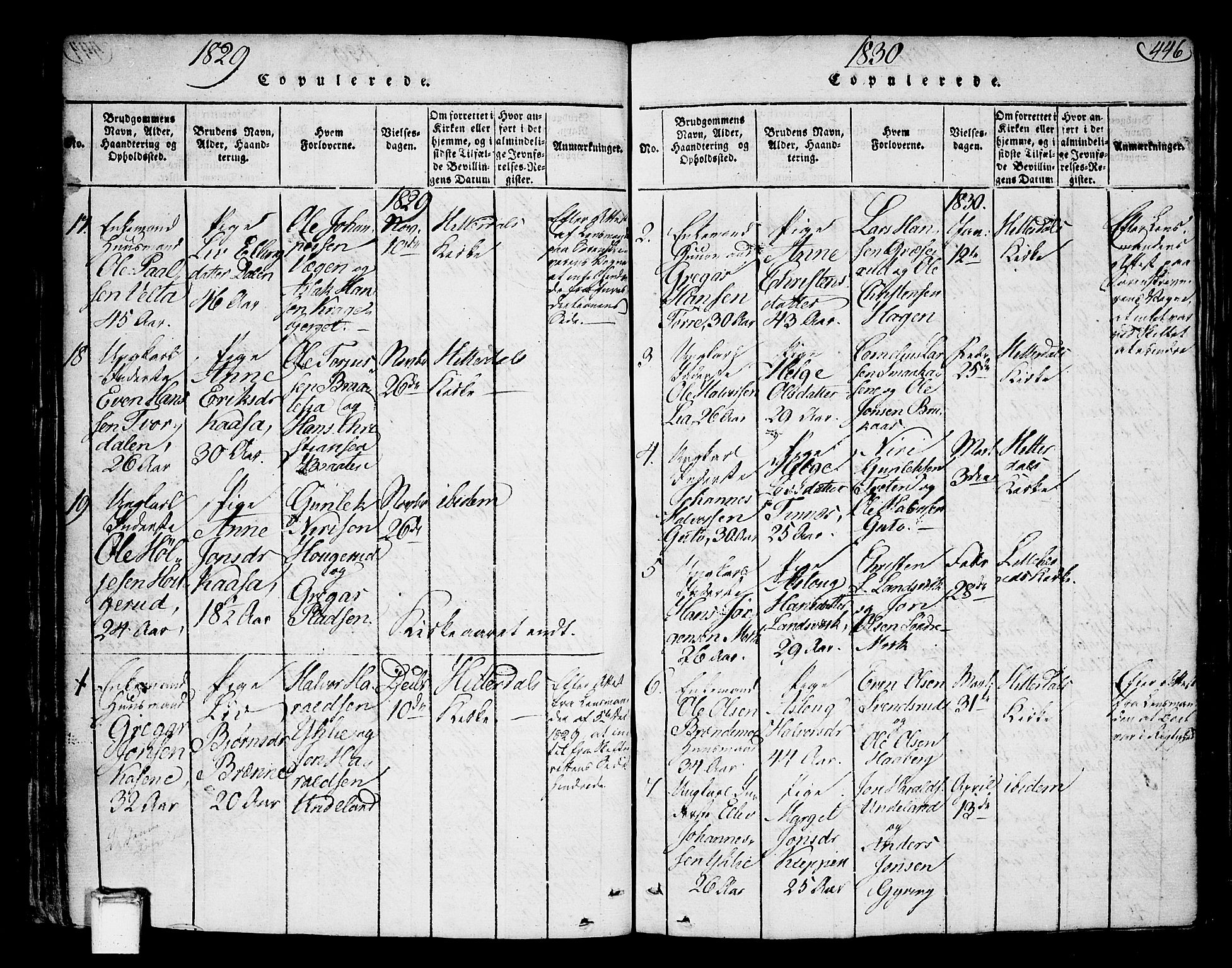 Heddal kirkebøker, SAKO/A-268/F/Fa/L0005: Parish register (official) no. I 5, 1814-1837, p. 445-446