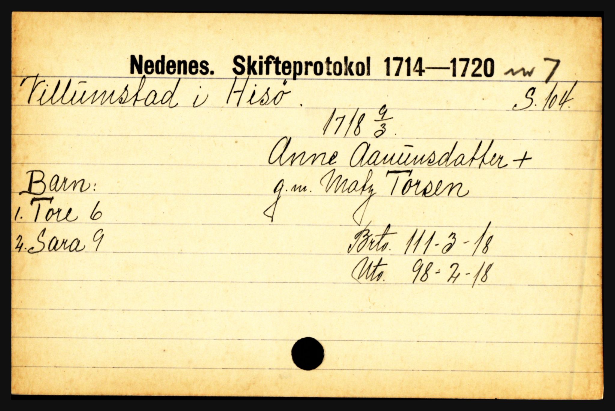 Nedenes sorenskriveri før 1824, AV/SAK-1221-0007/H, p. 33159