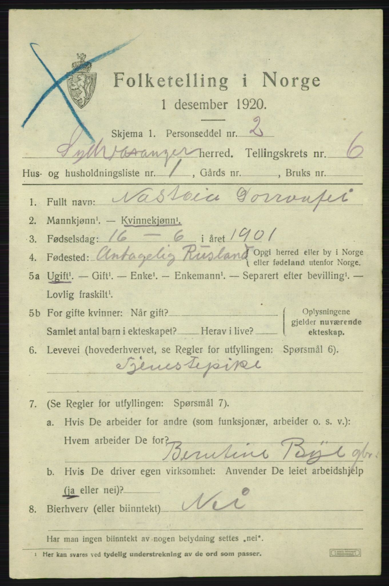 SATØ, 1920 census for Sør-Varanger, 1920, p. 4009