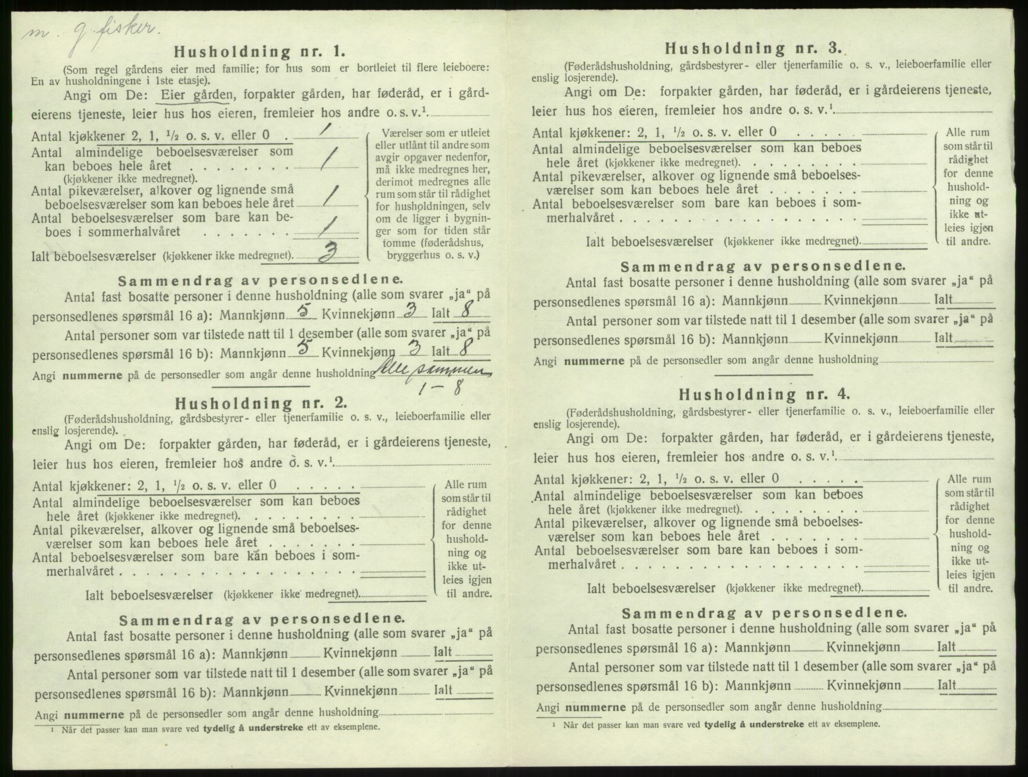 SAB, 1920 census for Solund, 1920, p. 227