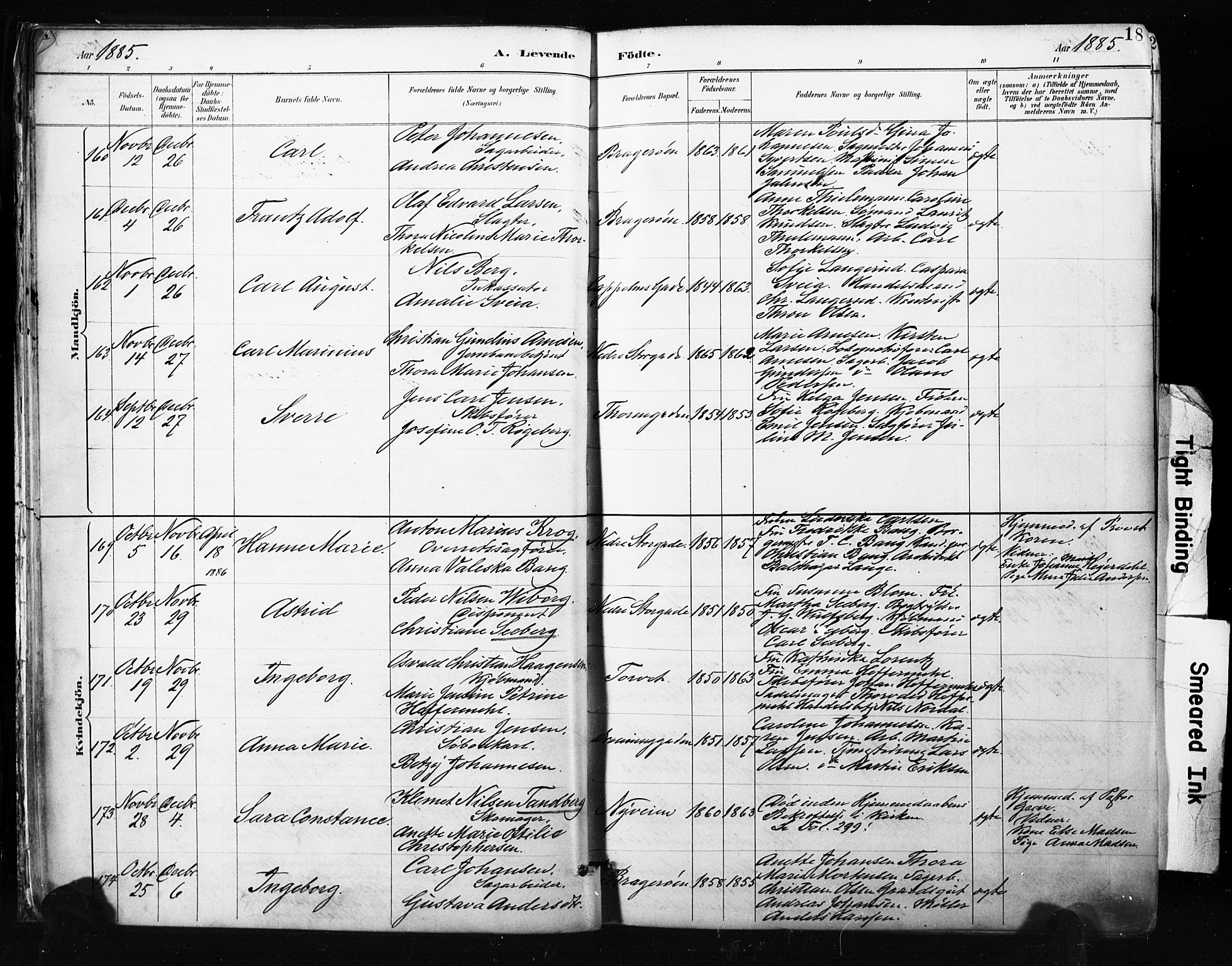 Bragernes kirkebøker, AV/SAKO-A-6/F/Fb/L0007: Parish register (official) no. II 7, 1885-1893, p. 18