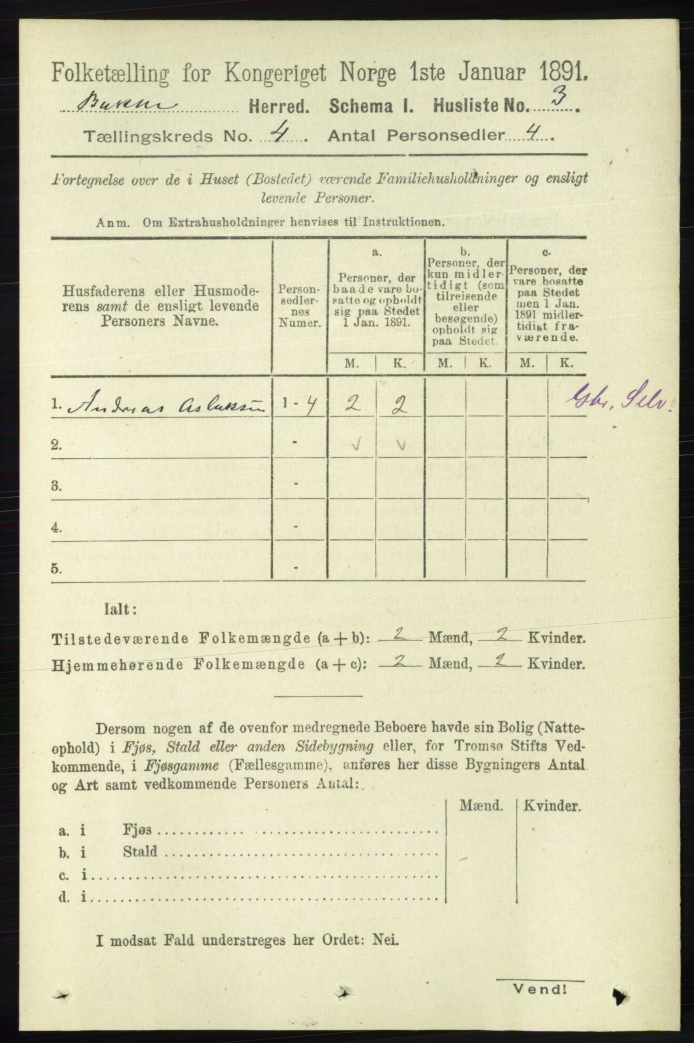 RA, 1891 census for 1045 Bakke, 1891, p. 546