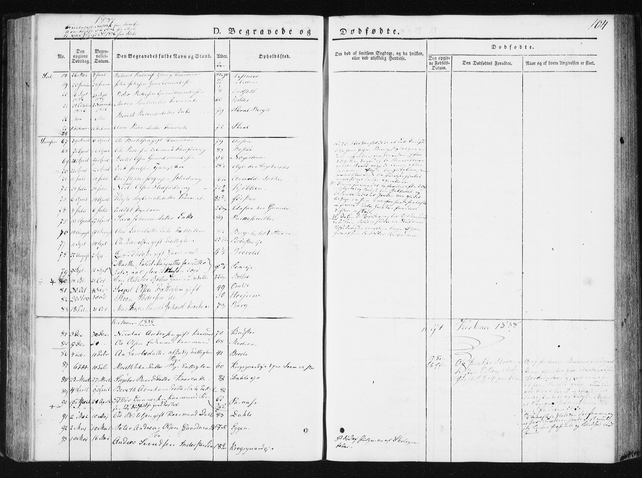 Ministerialprotokoller, klokkerbøker og fødselsregistre - Nord-Trøndelag, SAT/A-1458/749/L0470: Parish register (official) no. 749A04, 1834-1853, p. 104