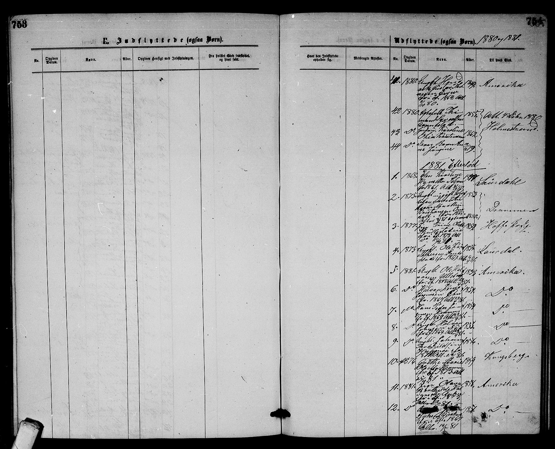 Sandsvær kirkebøker, AV/SAKO-A-244/G/Gb/L0001: Parish register (copy) no. II 1, 1874-1885, p. 753-754