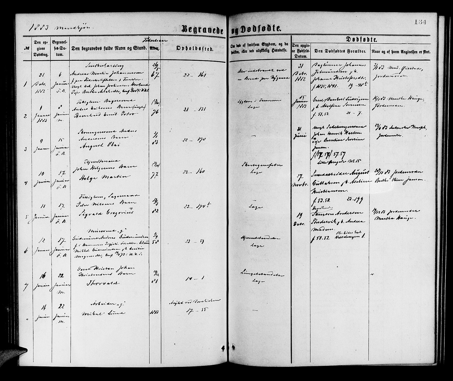 Korskirken sokneprestembete, AV/SAB-A-76101/H/Hab: Parish register (copy) no. E 3, 1871-1883, p. 134