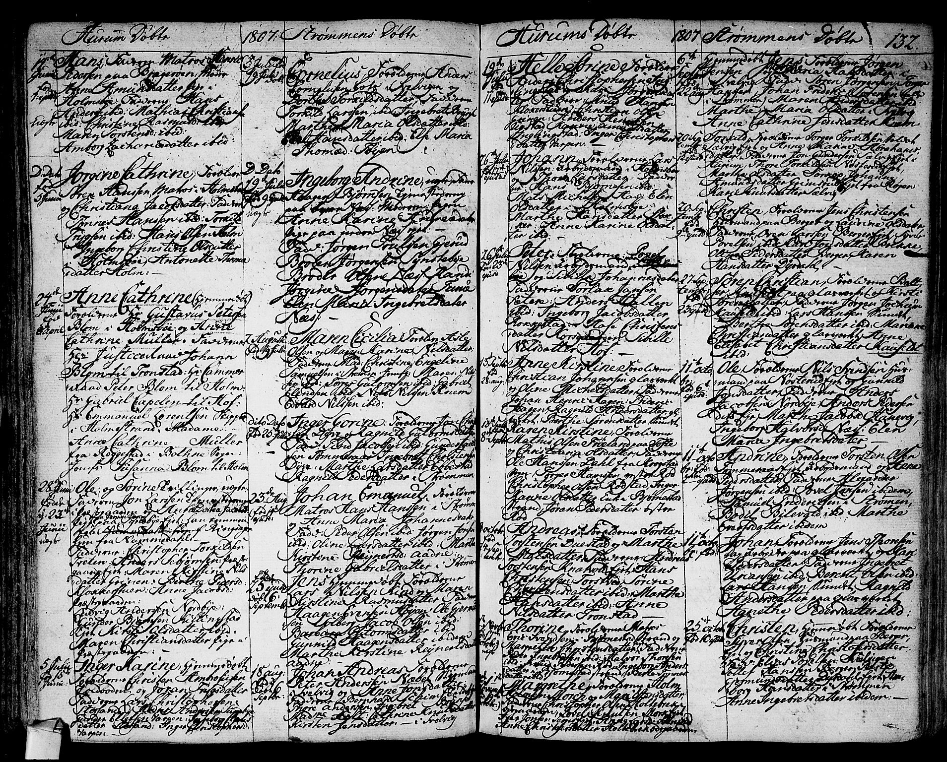 Hurum kirkebøker, SAKO/A-229/F/Fa/L0007: Parish register (official) no. 7, 1771-1810, p. 132