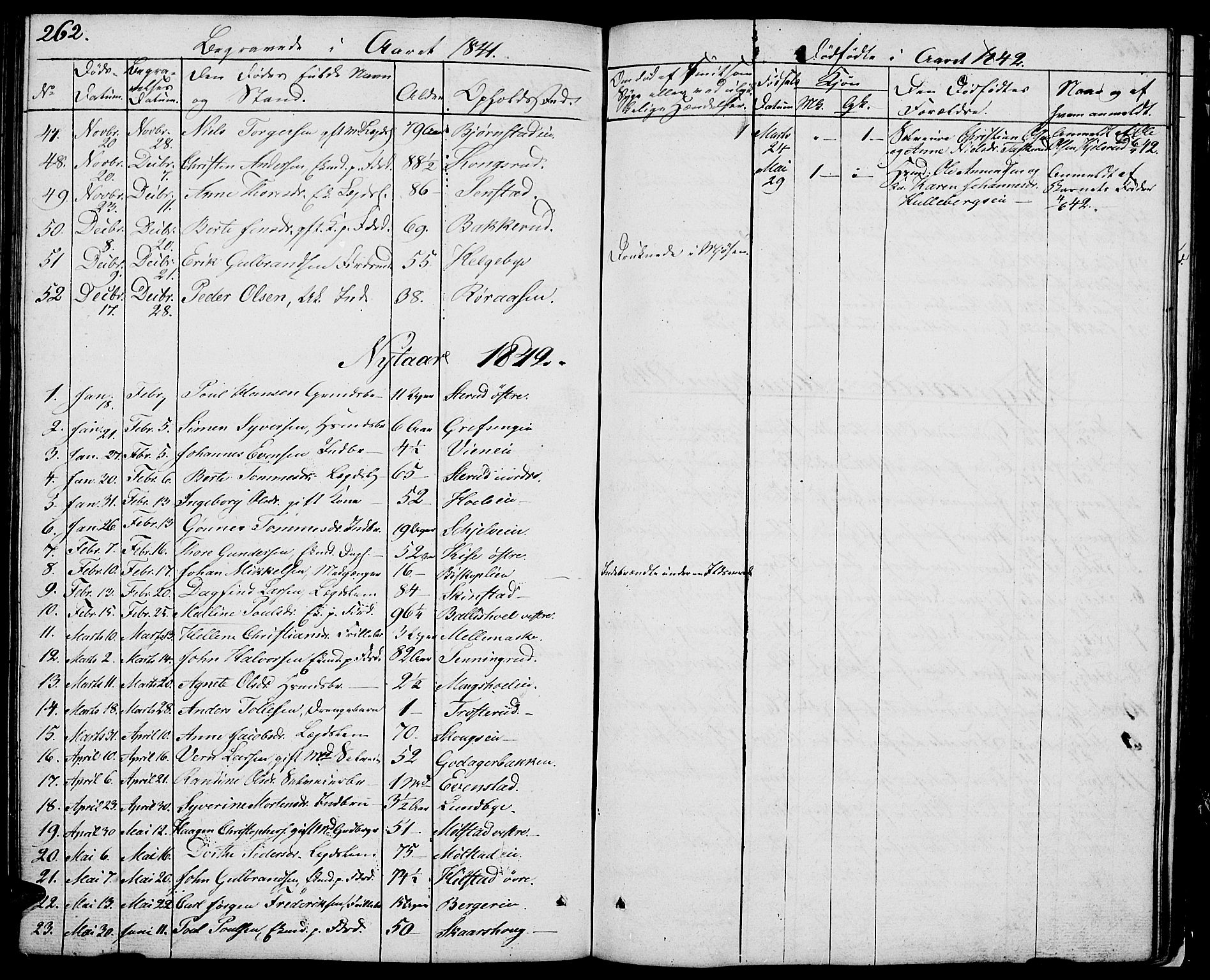 Nes prestekontor, Hedmark, AV/SAH-PREST-020/L/La/L0004: Parish register (copy) no. 4, 1832-1861, p. 262