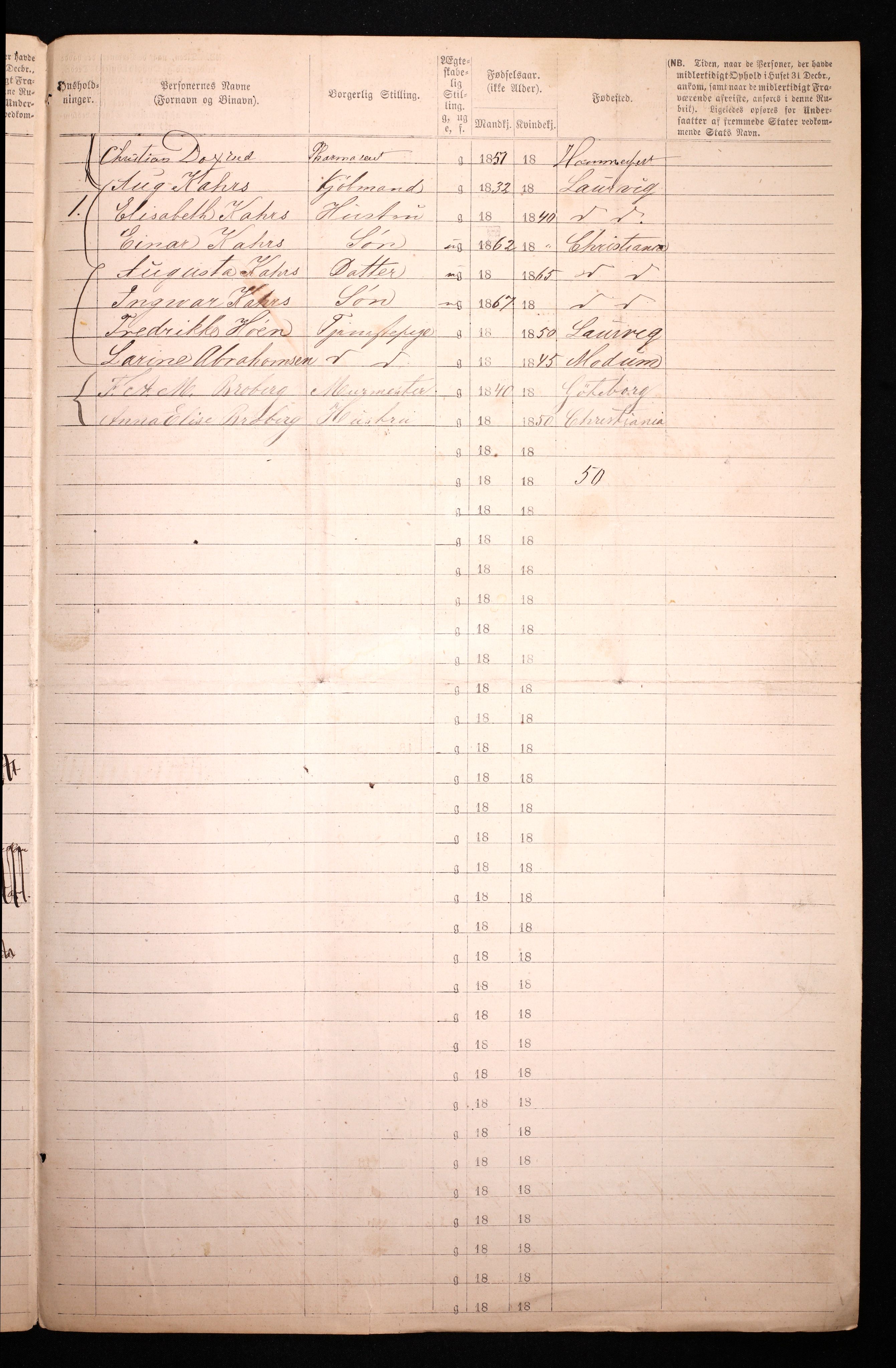 RA, 1870 census for 0301 Kristiania, 1870, p. 3613