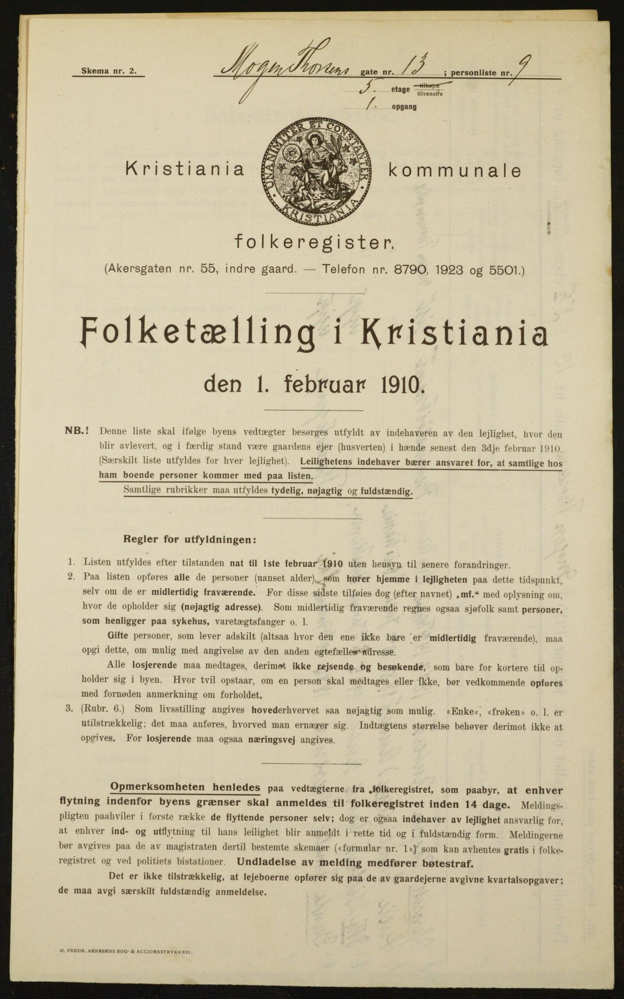 OBA, Municipal Census 1910 for Kristiania, 1910, p. 63531