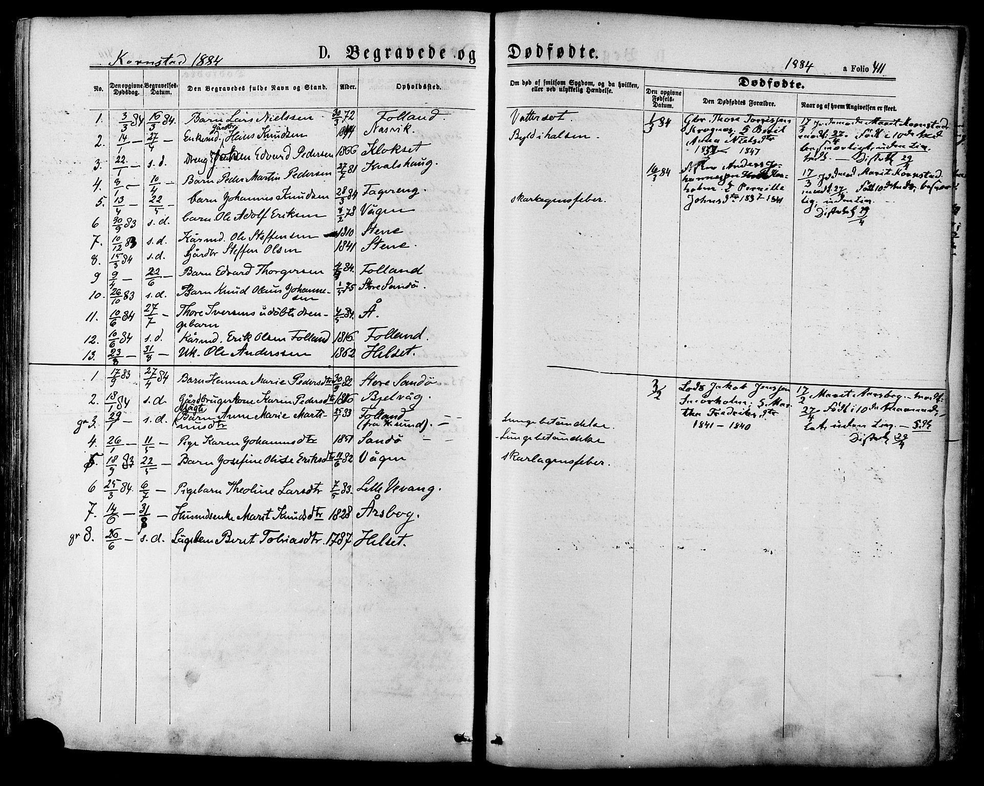 Ministerialprotokoller, klokkerbøker og fødselsregistre - Møre og Romsdal, SAT/A-1454/568/L0806: Parish register (official) no. 568A12 /2, 1878-1884, p. 411