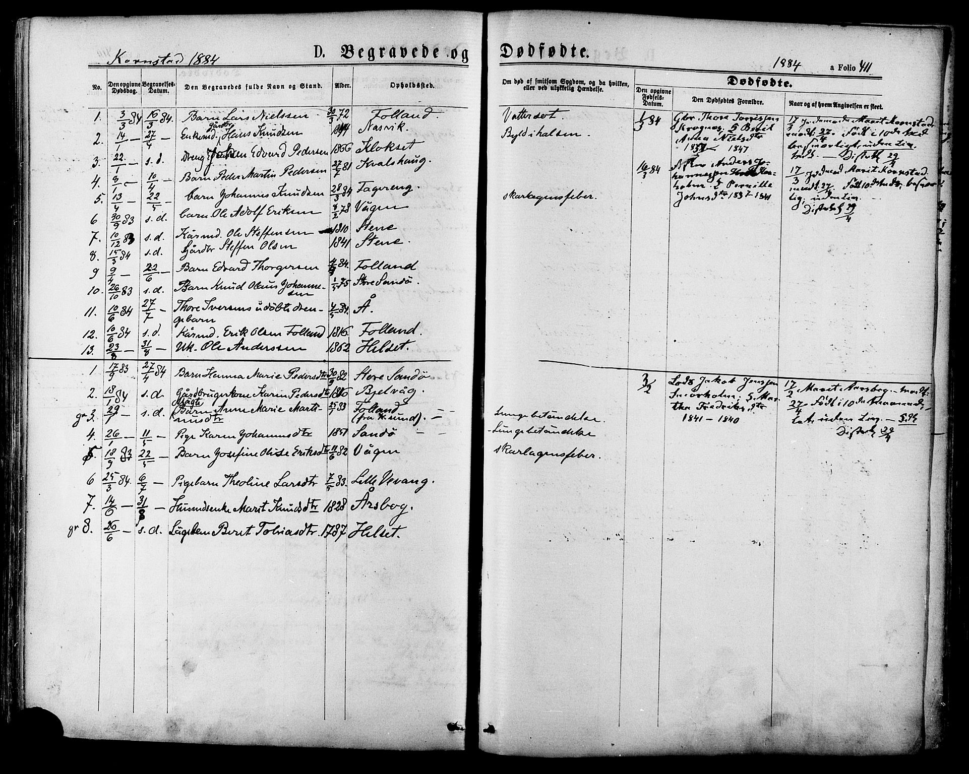 Ministerialprotokoller, klokkerbøker og fødselsregistre - Møre og Romsdal, AV/SAT-A-1454/568/L0806: Parish register (official) no. 568A12 /2, 1878-1884, p. 411