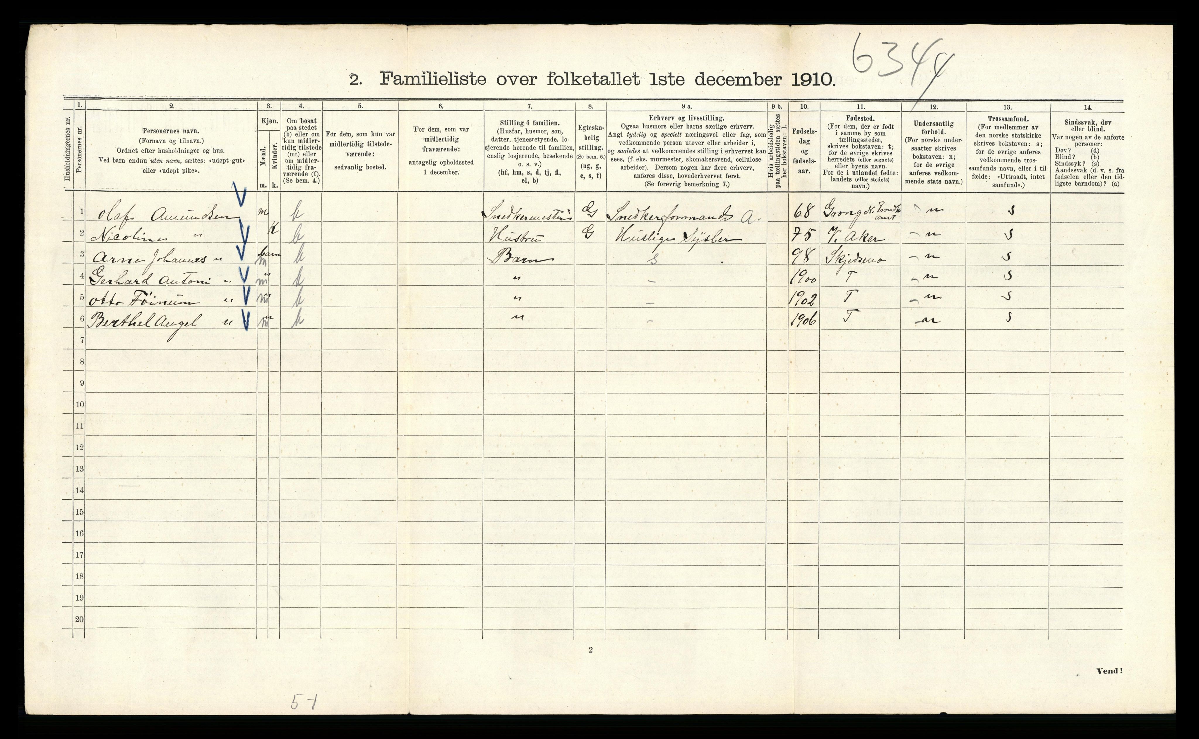 RA, 1910 census for Kristiania, 1910, p. 51046