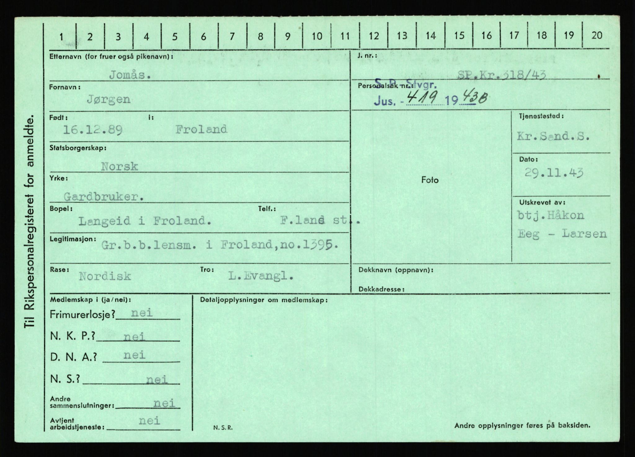 Statspolitiet - Hovedkontoret / Osloavdelingen, AV/RA-S-1329/C/Ca/L0008: Johan(nes)sen - Knoph, 1943-1945, p. 2369