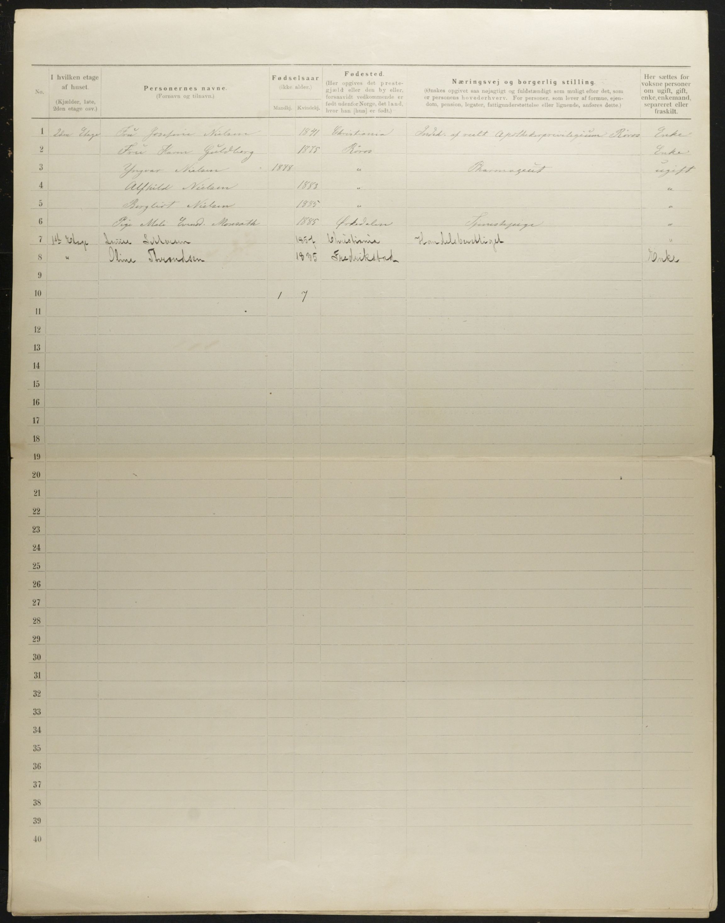 OBA, Municipal Census 1901 for Kristiania, 1901, p. 959