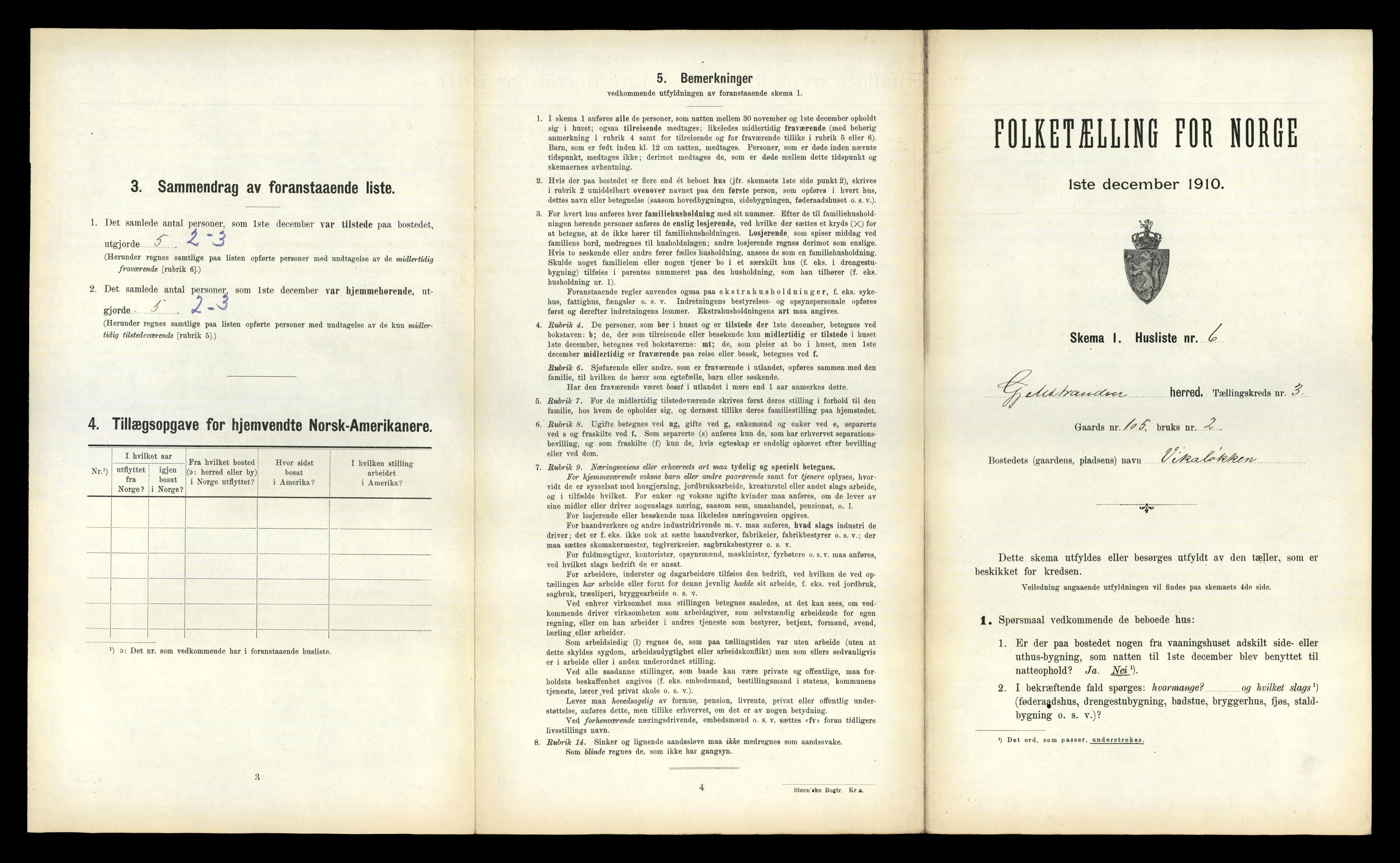 RA, 1910 census for Geitastrand, 1910, p. 192