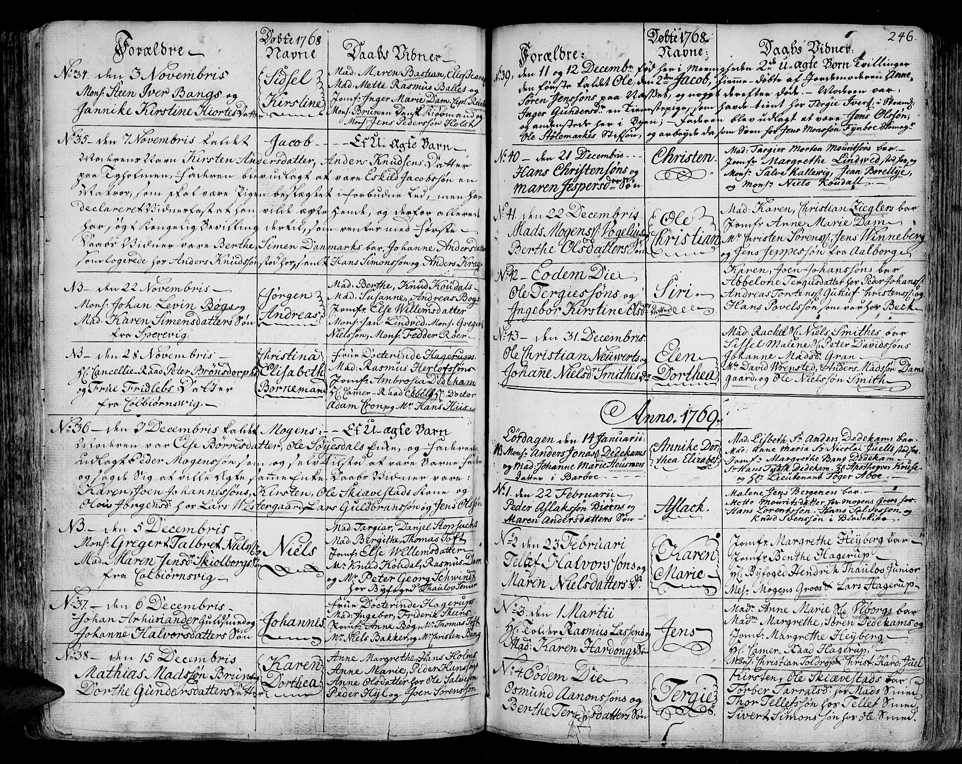 Arendal sokneprestkontor, Trefoldighet, SAK/1111-0040/F/Fa/L0001: Parish register (official) no. A 1, 1703-1815, p. 246