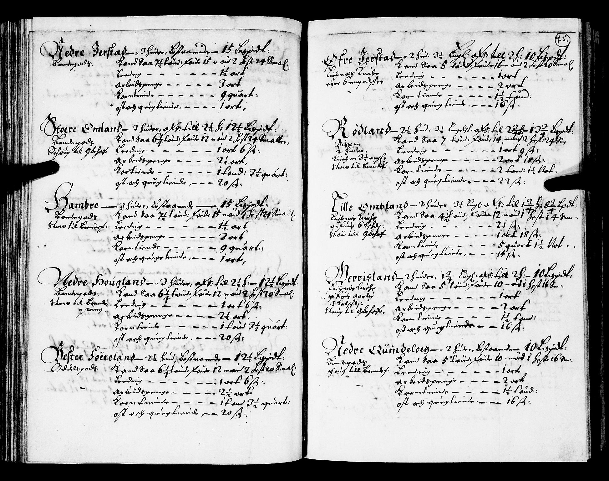 Rentekammeret inntil 1814, Realistisk ordnet avdeling, AV/RA-EA-4070/N/Nb/Nba/L0031: Lista amt, 1668, p. 74b-75a