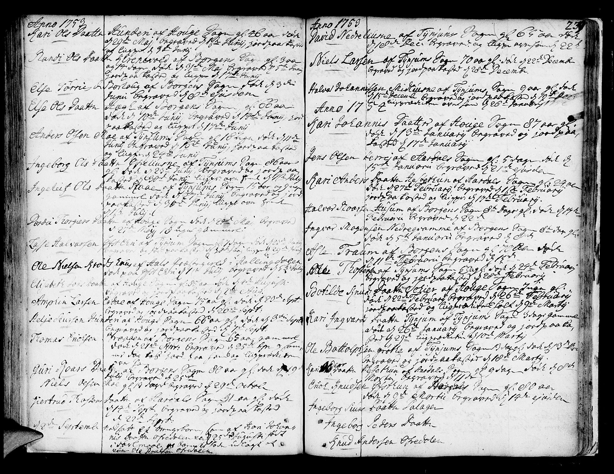 Lærdal sokneprestembete, SAB/A-81201: Parish register (official) no. A 2, 1752-1782, p. 237
