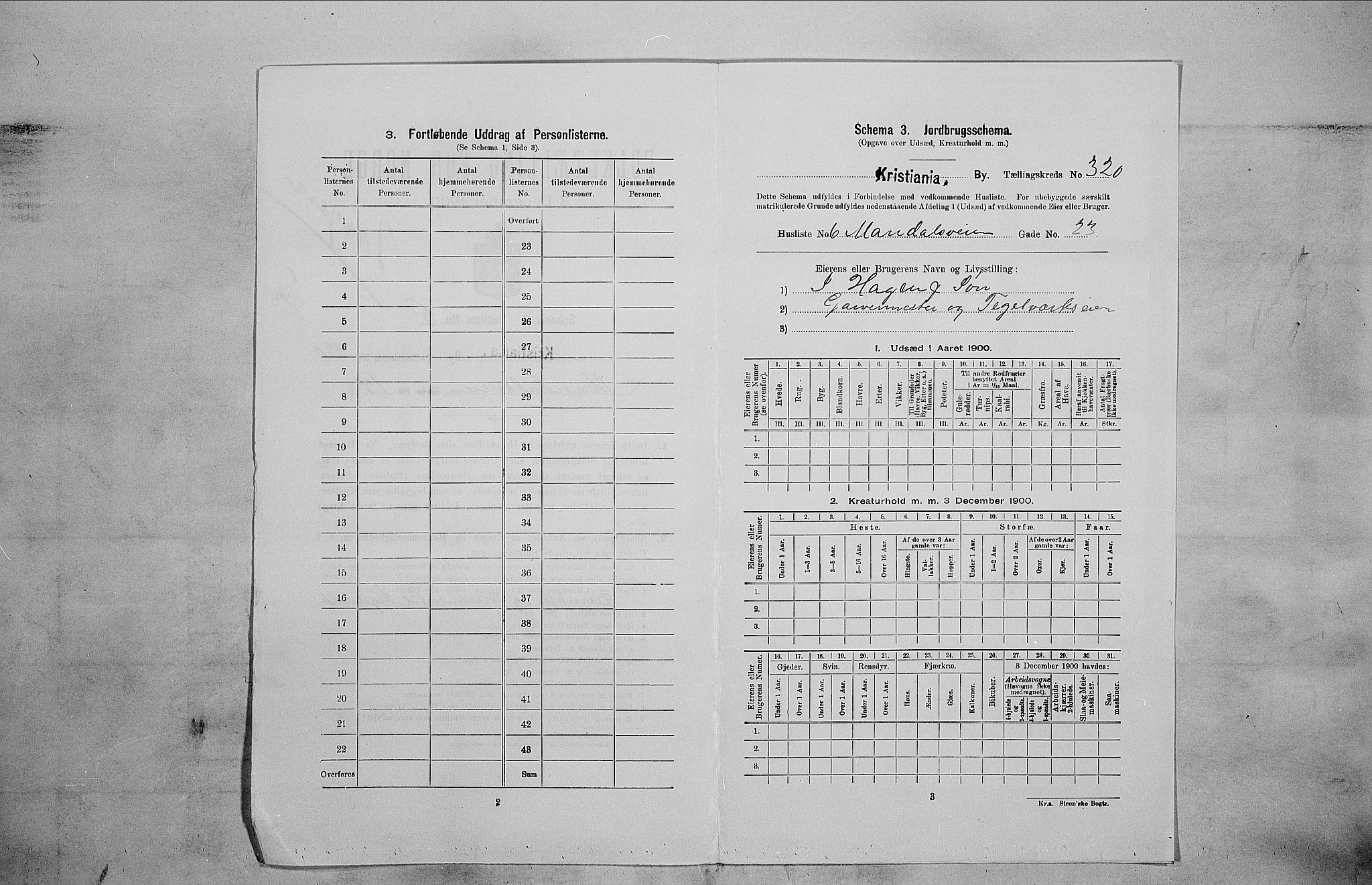 SAO, 1900 census for Kristiania, 1900, p. 55236