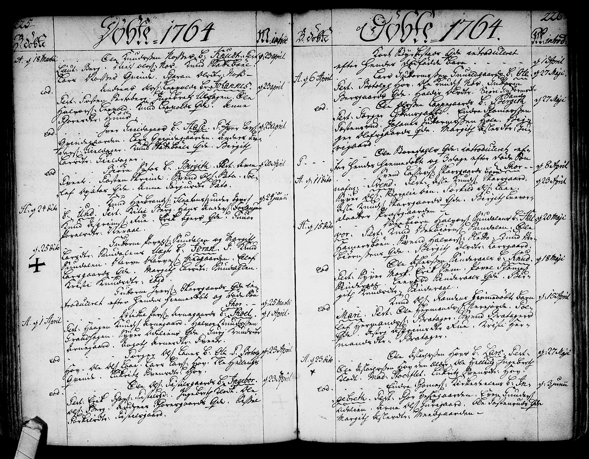 Ål kirkebøker, AV/SAKO-A-249/F/Fa/L0001: Parish register (official) no. I 1, 1744-1769, p. 225-226