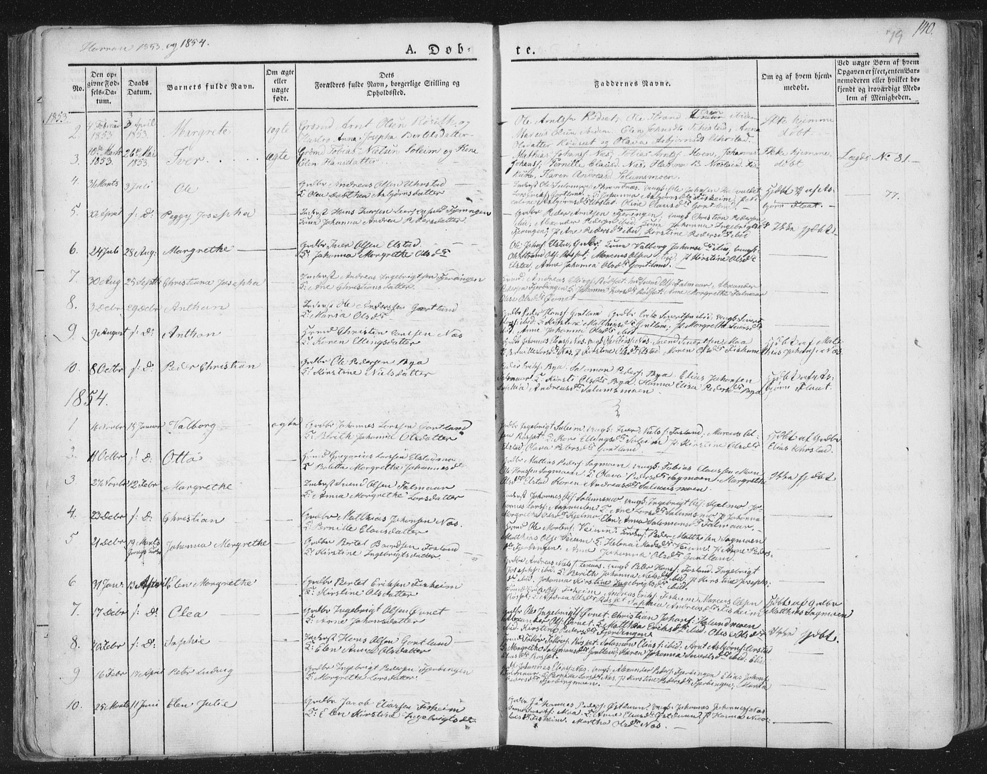 Ministerialprotokoller, klokkerbøker og fødselsregistre - Nord-Trøndelag, SAT/A-1458/758/L0513: Parish register (official) no. 758A02 /3, 1839-1868, p. 79