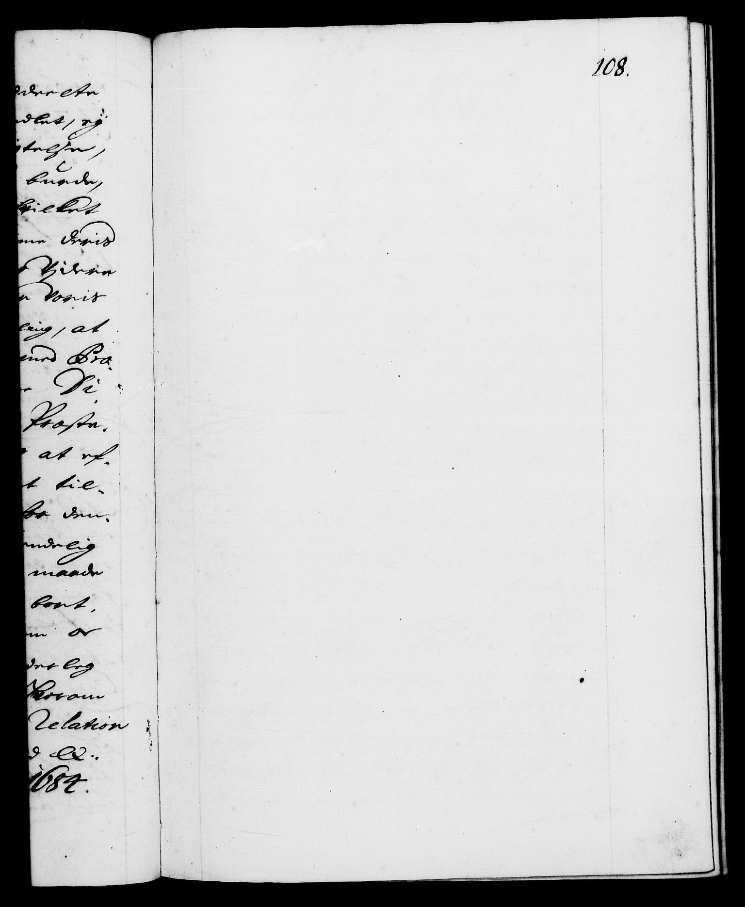 Danske Kanselli 1572-1799, AV/RA-EA-3023/F/Fc/Fca/Fcab/L0013: Norske tegnelser (mikrofilm), 1684-1687, p. 108a