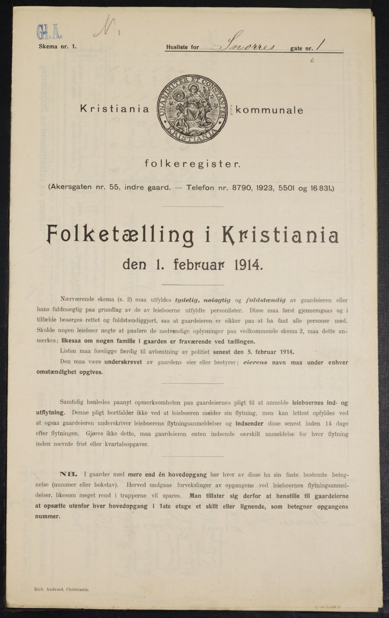 OBA, Municipal Census 1914 for Kristiania, 1914, p. 97975