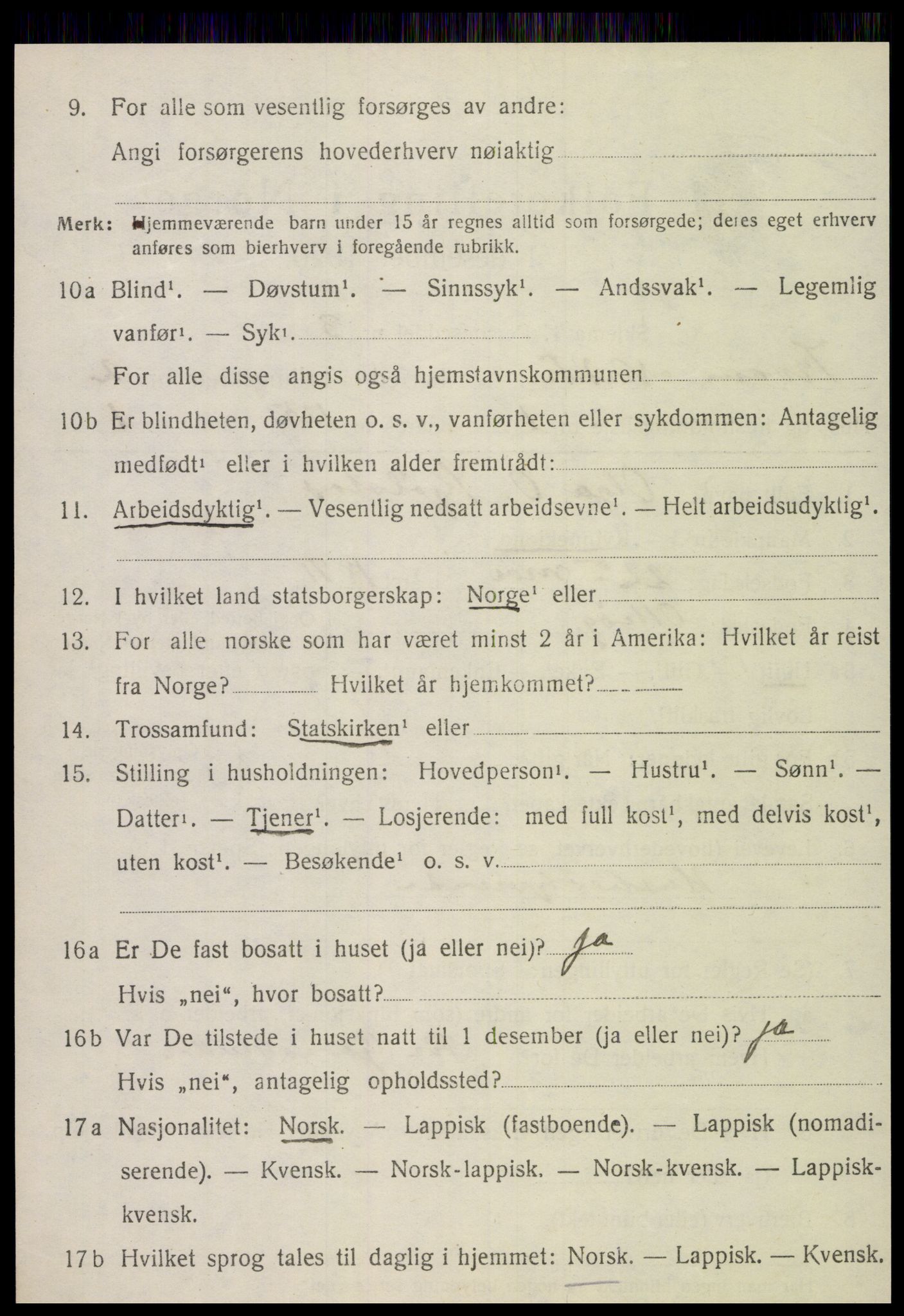 SAT, 1920 census for Kvam, 1920, p. 682