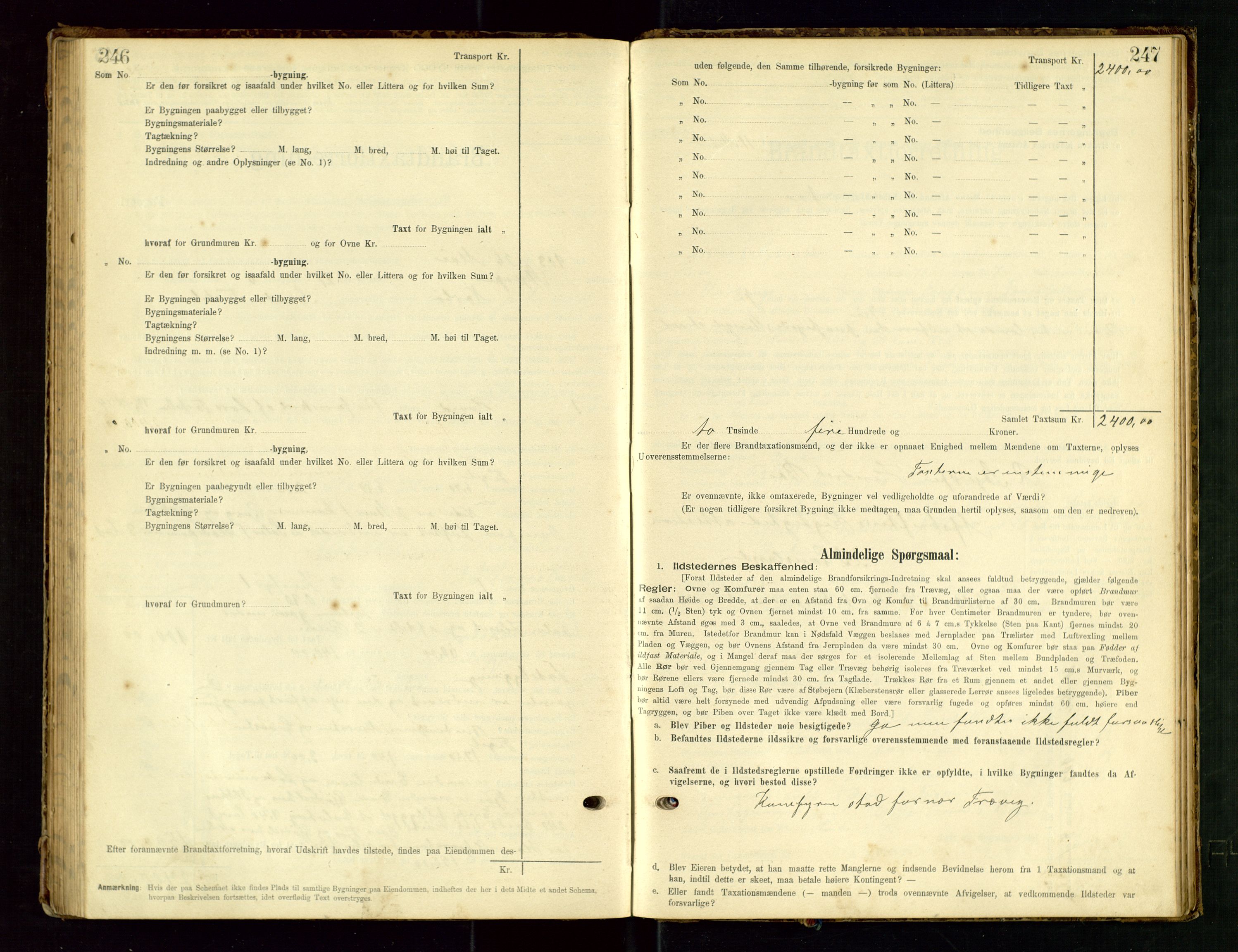 Hå lensmannskontor, SAST/A-100456/Goa/L0003: Takstprotokoll (skjema), 1895-1911, p. 246-247