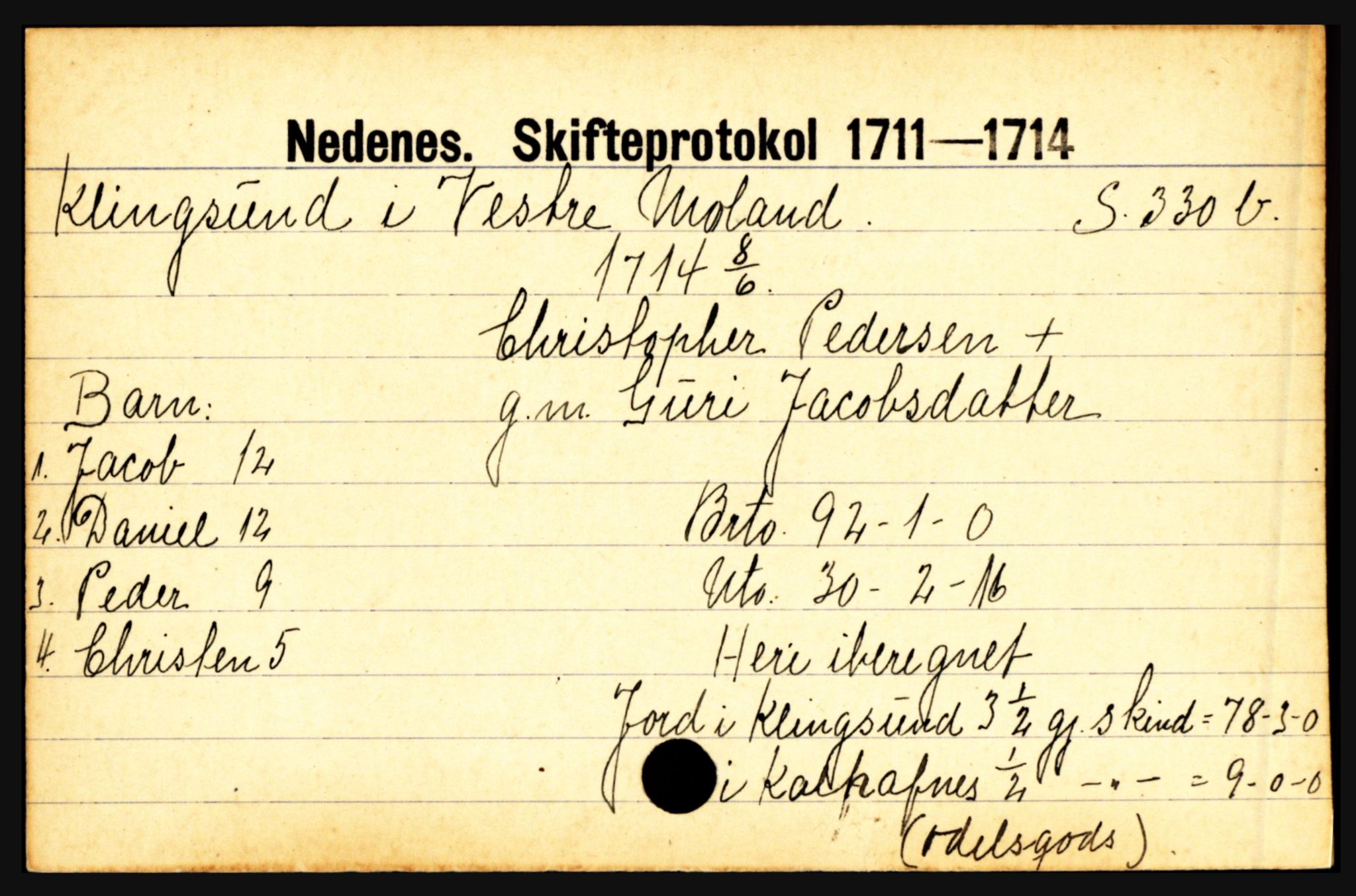 Nedenes sorenskriveri før 1824, AV/SAK-1221-0007/H, p. 14931