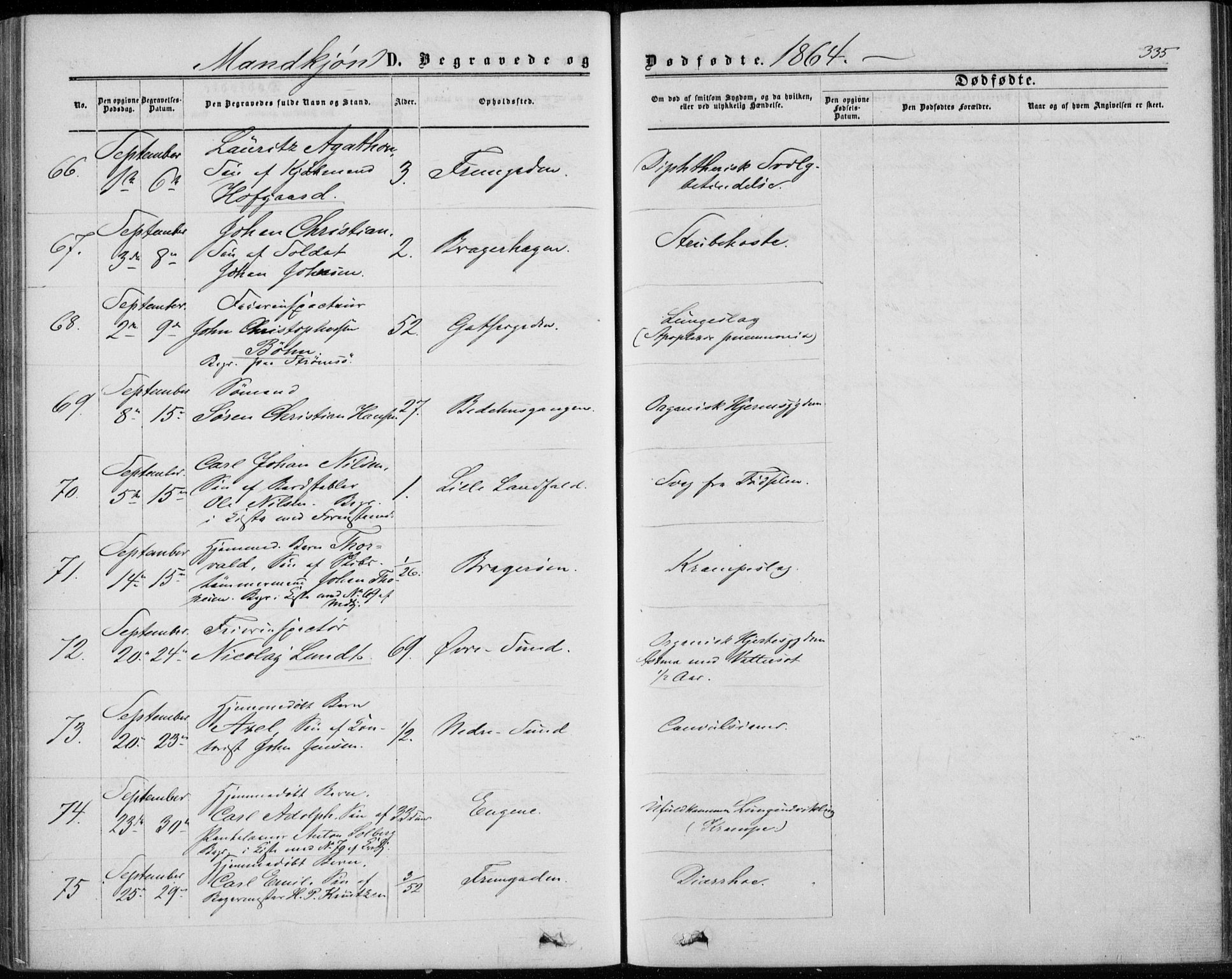 Bragernes kirkebøker, AV/SAKO-A-6/F/Fb/L0003: Parish register (official) no. II 3, 1860-1868, p. 335