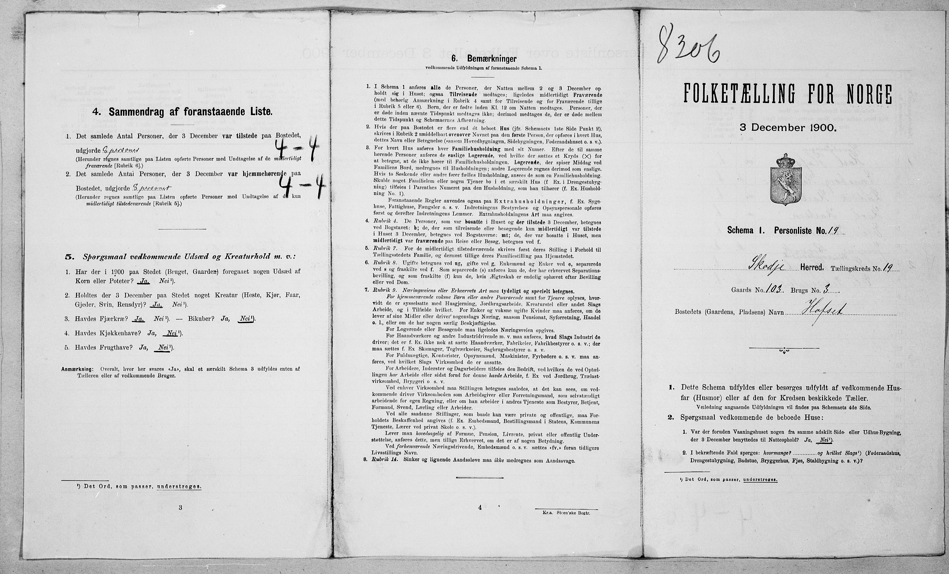 SAT, 1900 census for Skodje, 1900, p. 959