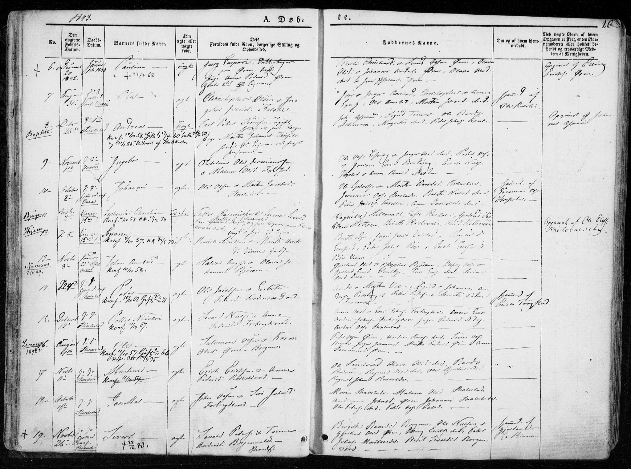 Ministerialprotokoller, klokkerbøker og fødselsregistre - Nord-Trøndelag, SAT/A-1458/723/L0239: Parish register (official) no. 723A08, 1841-1851, p. 26