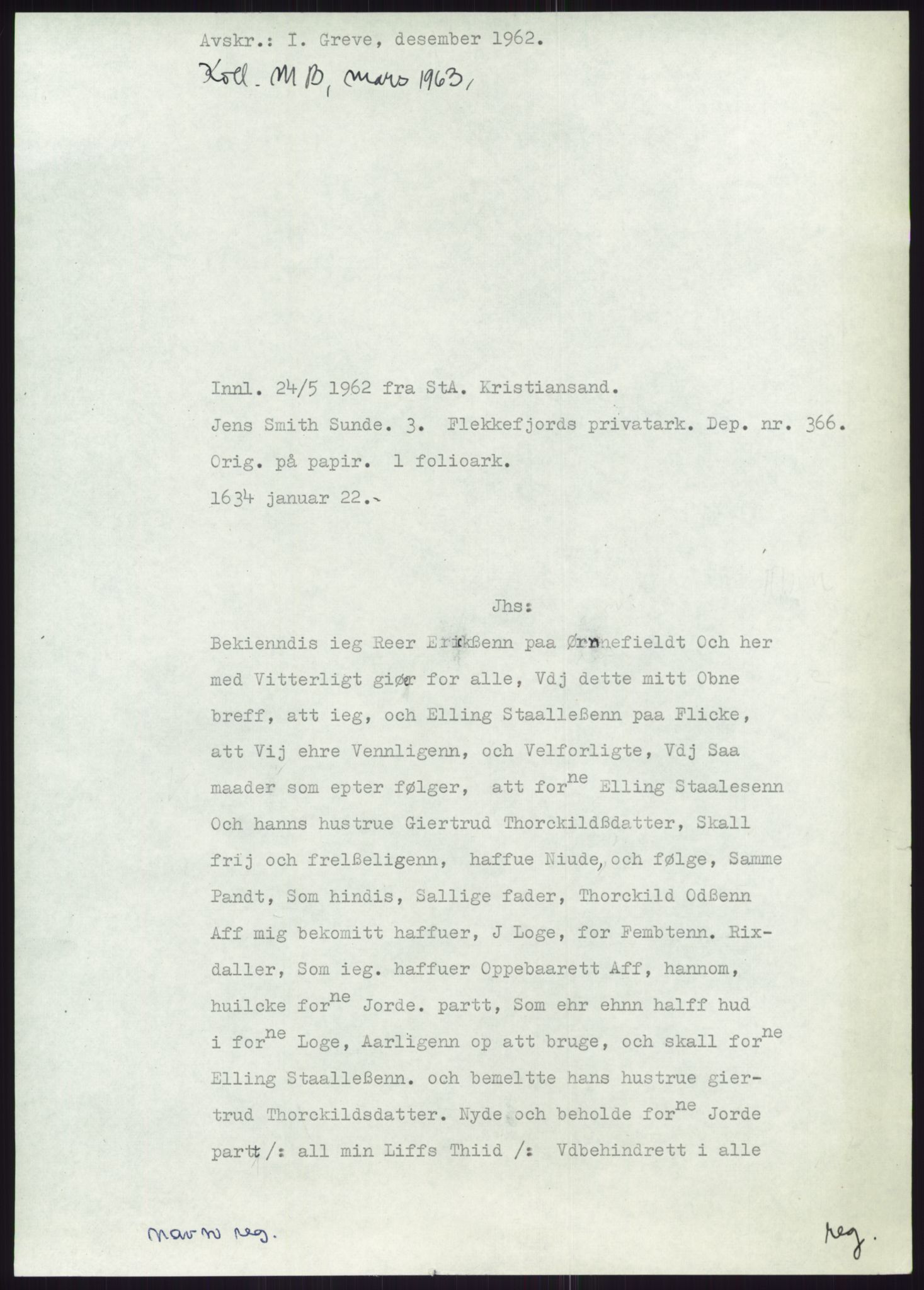 Samlinger til kildeutgivelse, Diplomavskriftsamlingen, RA/EA-4053/H/Ha, p. 3275