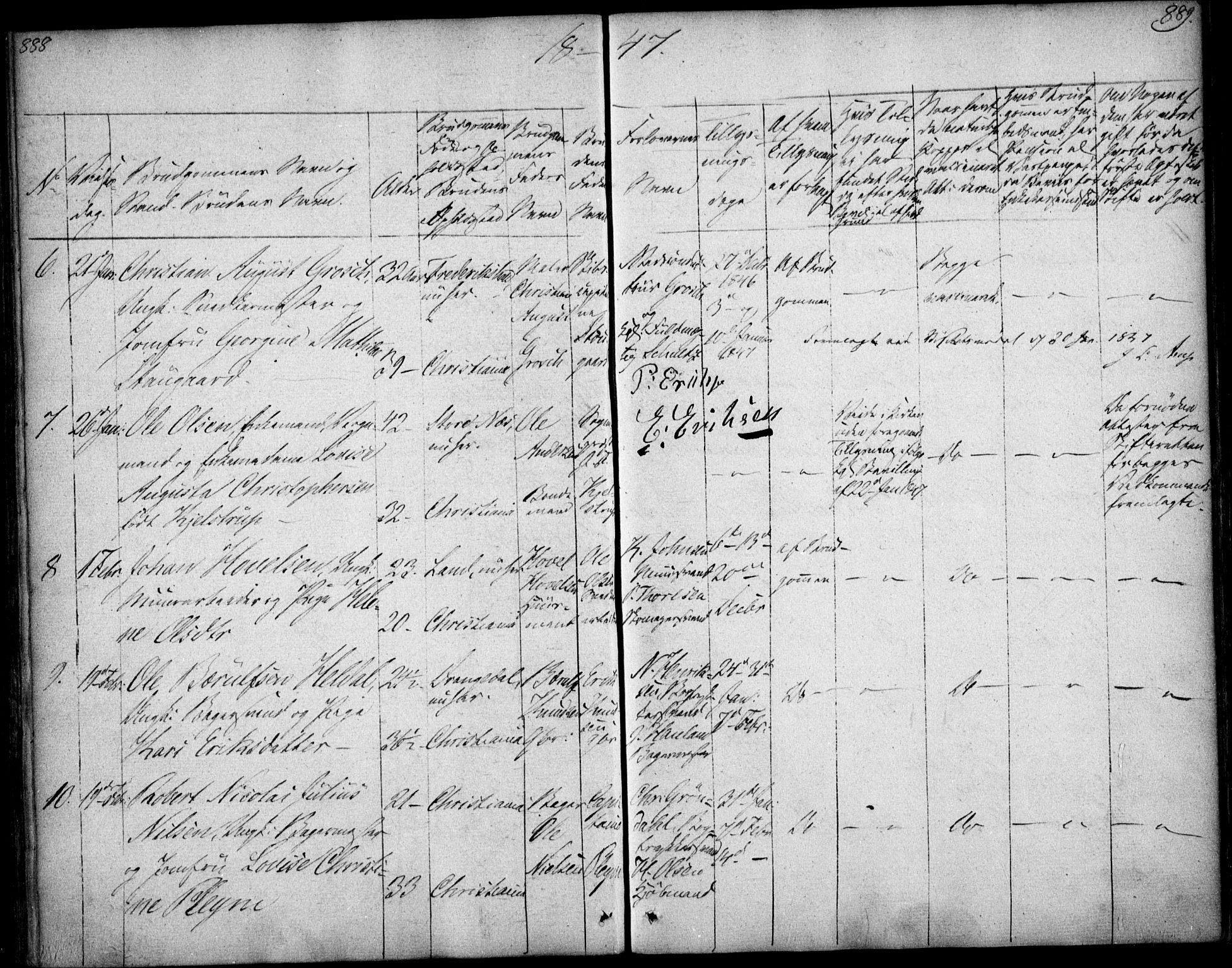 Oslo domkirke Kirkebøker, SAO/A-10752/F/Fa/L0019: Parish register (official) no. 19, 1828-1847, p. 888-889