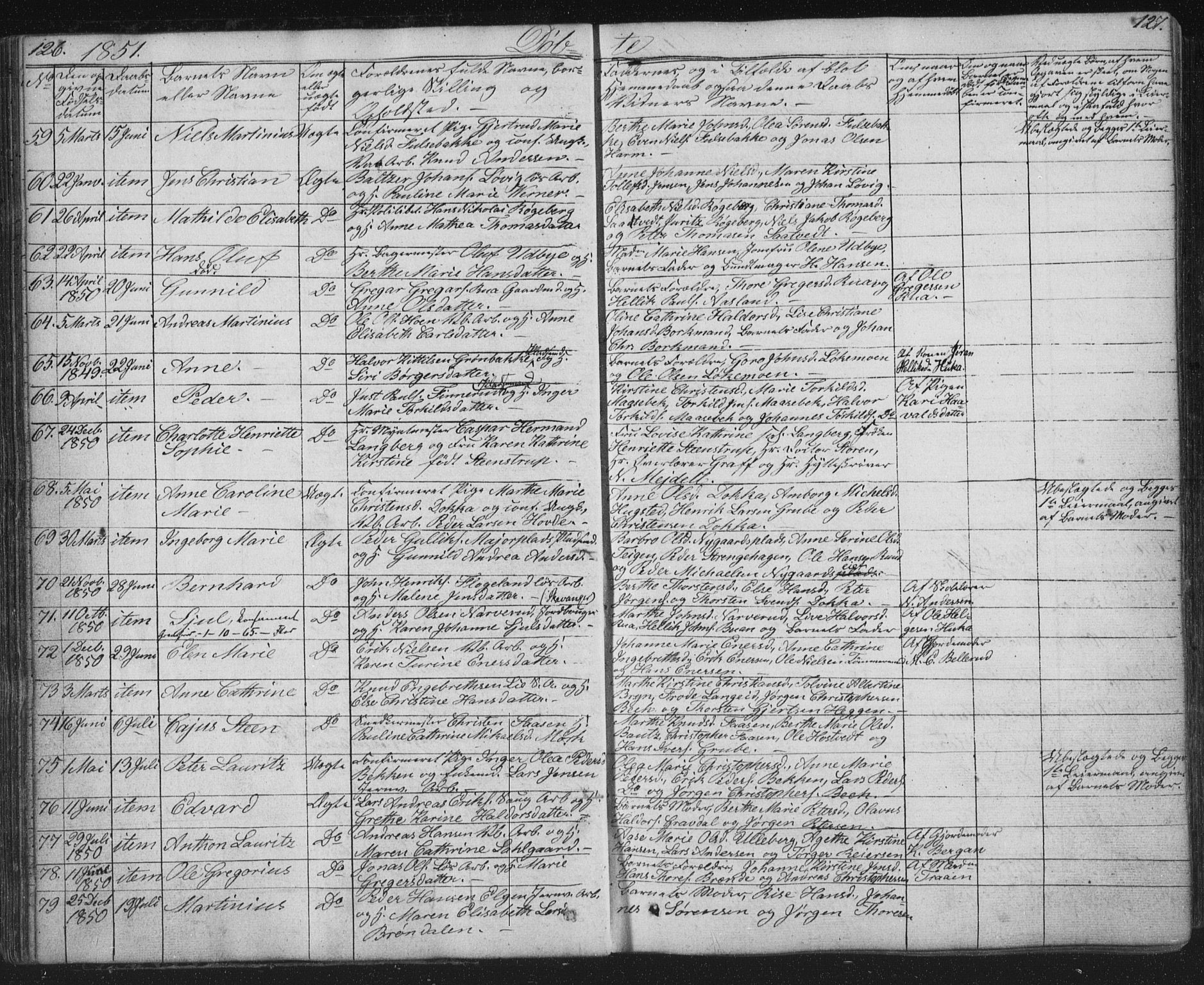 Kongsberg kirkebøker, SAKO/A-22/G/Ga/L0002: Parish register (copy) no. 2, 1839-1858, p. 126-127