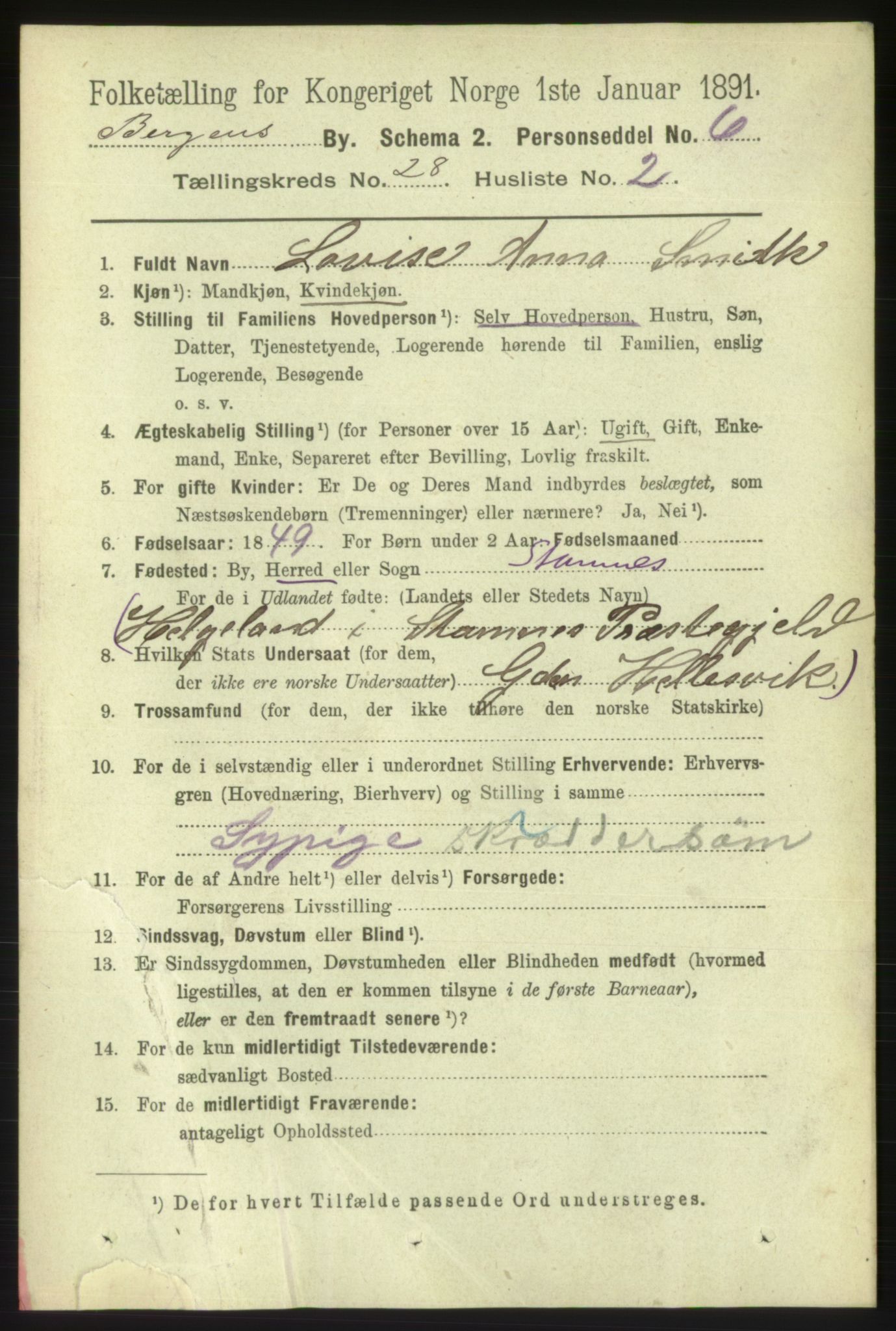 RA, 1891 Census for 1301 Bergen, 1891, p. 36348