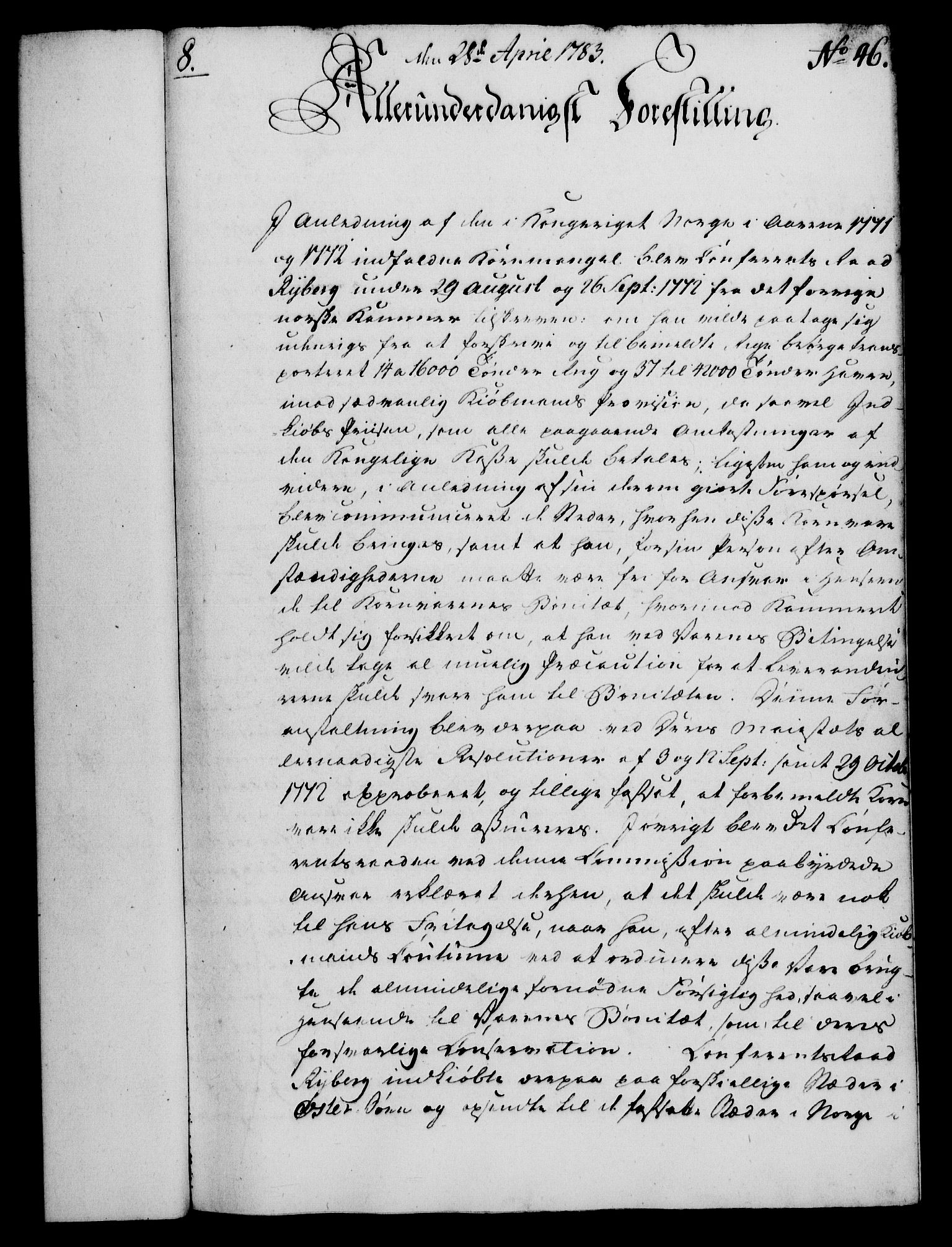 Rentekammeret, Kammerkanselliet, RA/EA-3111/G/Gf/Gfa/L0065: Norsk relasjons- og resolusjonsprotokoll (merket RK 52.65), 1783, p. 311
