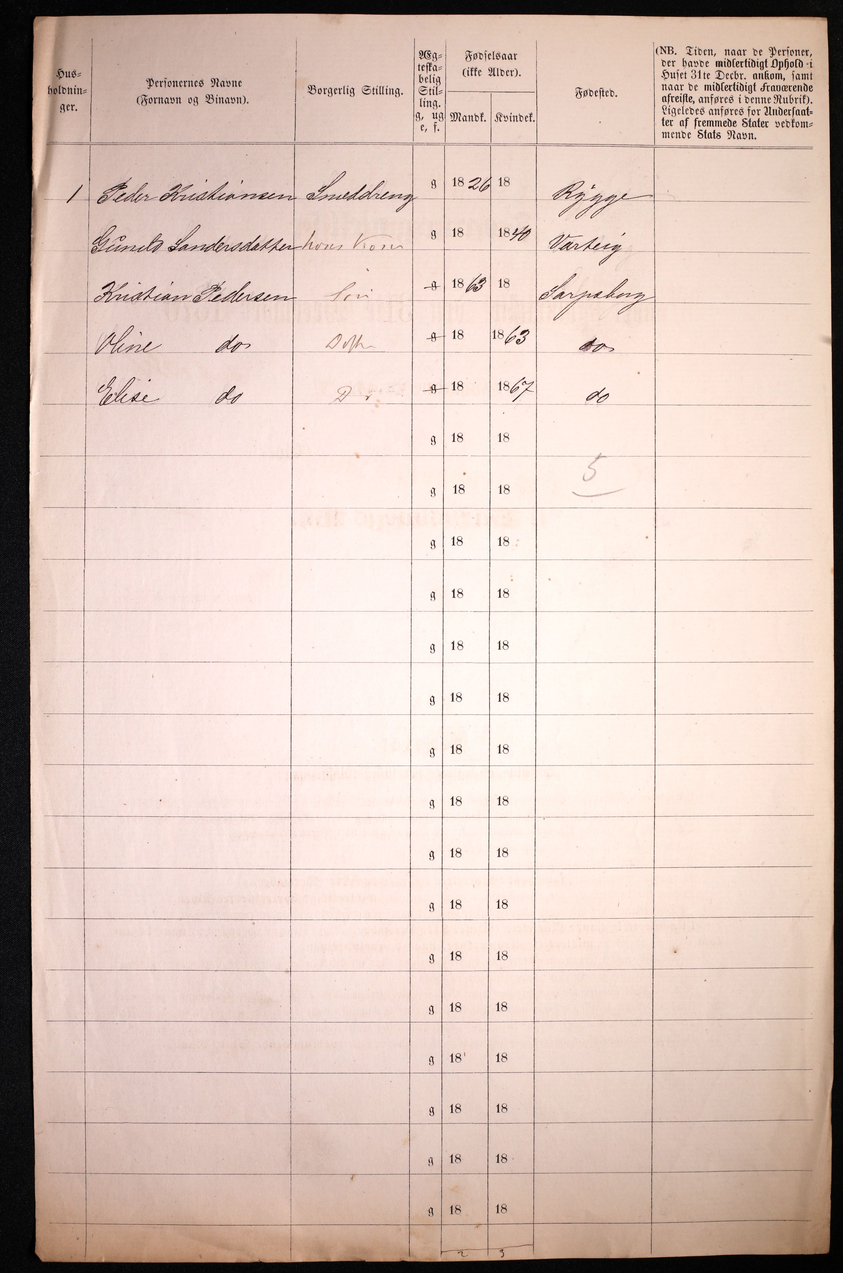 RA, 1870 census for 0102 Sarpsborg, 1870, p. 244