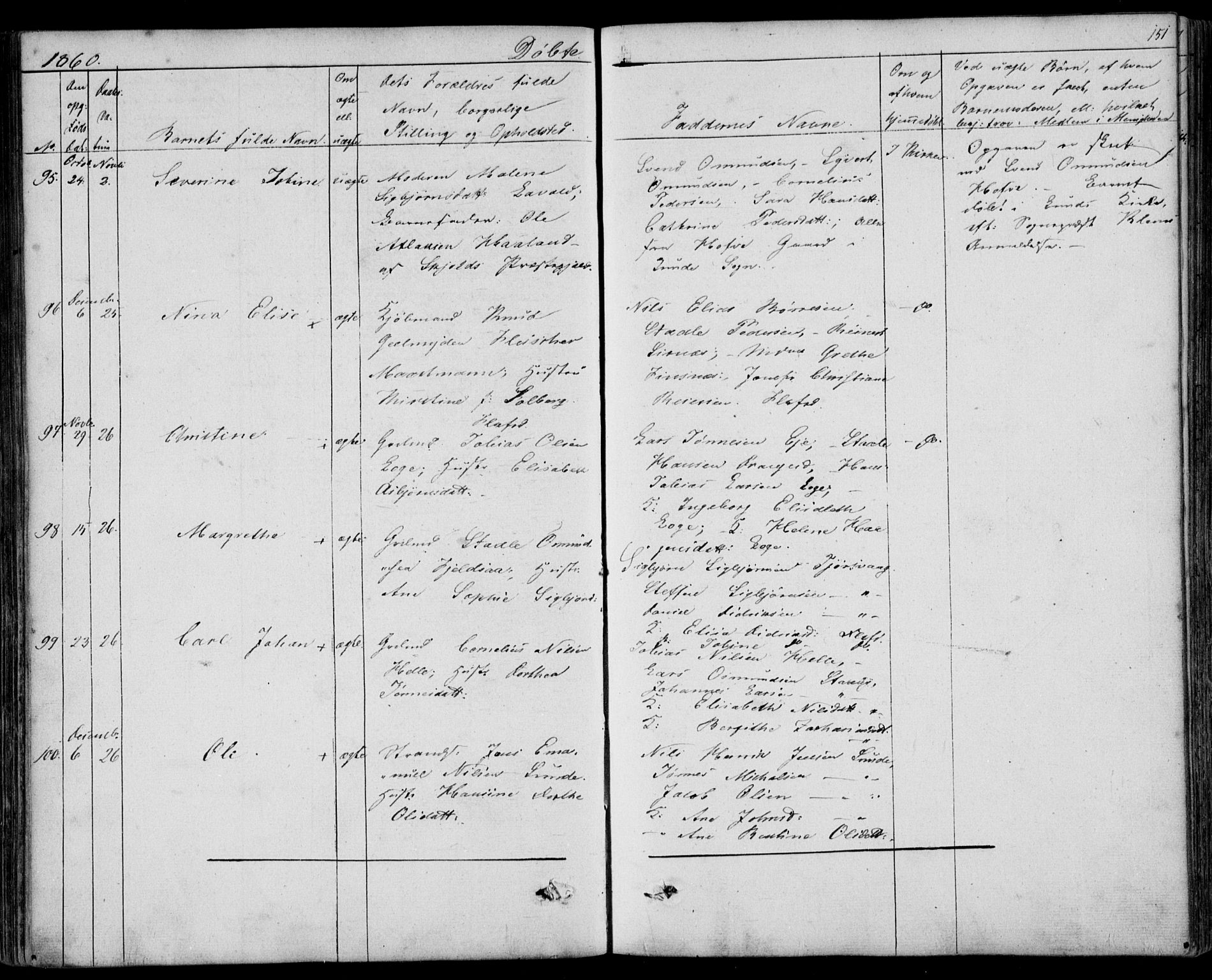 Flekkefjord sokneprestkontor, AV/SAK-1111-0012/F/Fb/Fbc/L0005: Parish register (copy) no. B 5, 1846-1866, p. 151