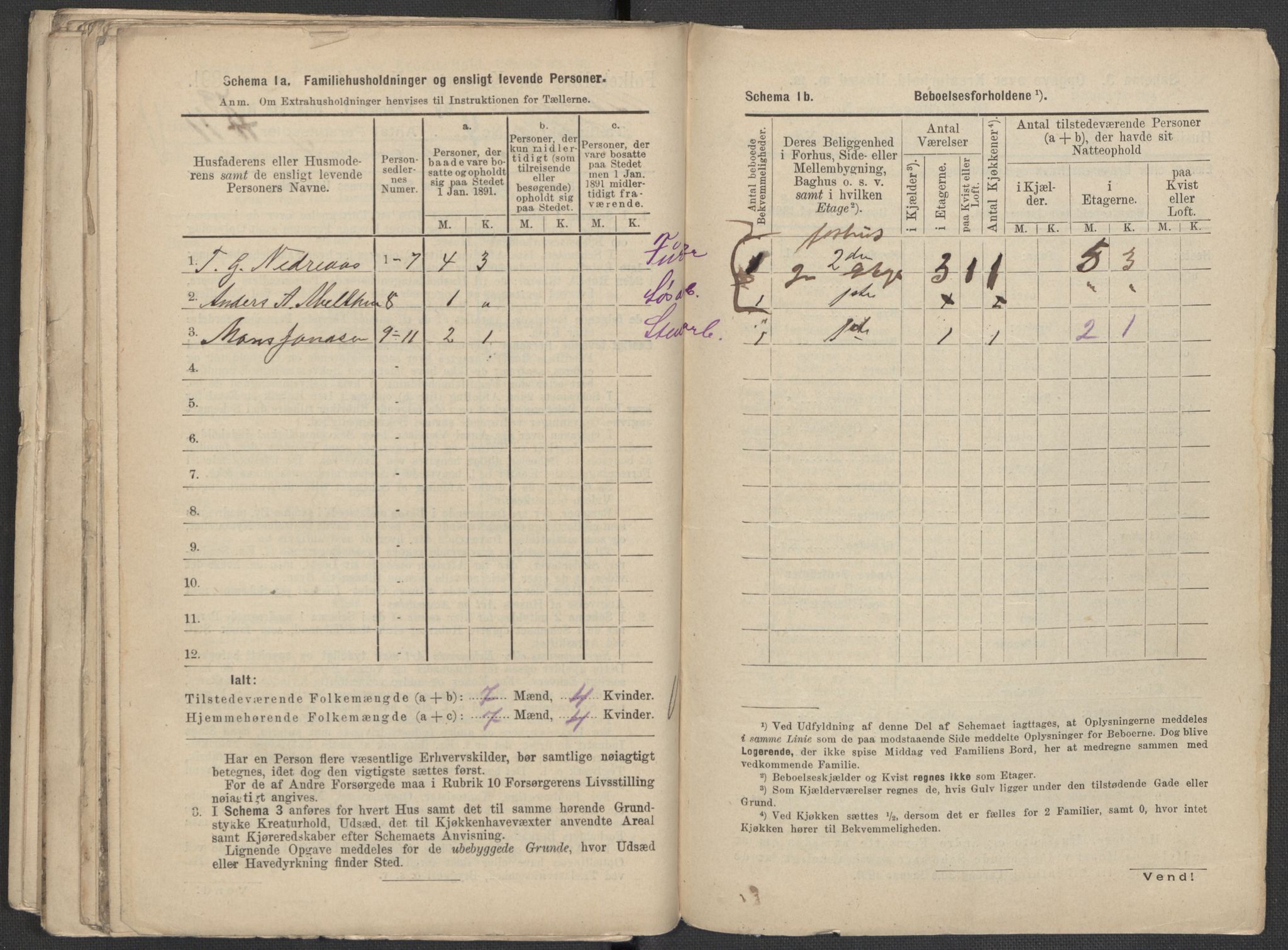 RA, 1891 Census for 1301 Bergen, 1891, p. 852