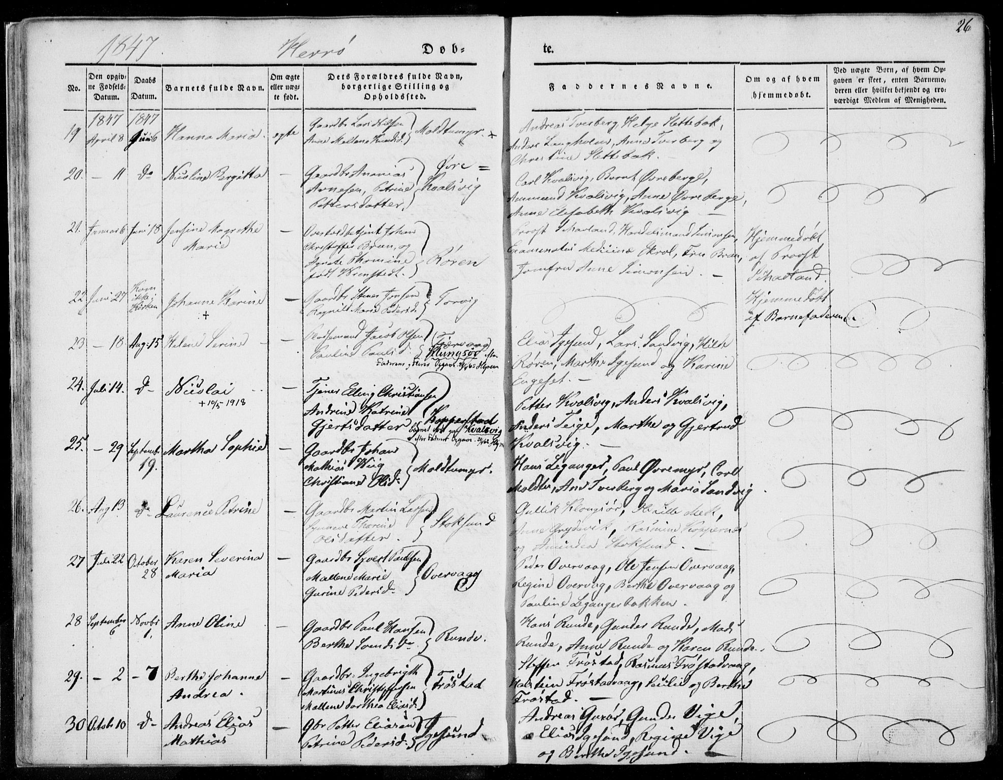 Ministerialprotokoller, klokkerbøker og fødselsregistre - Møre og Romsdal, AV/SAT-A-1454/507/L0070: Parish register (official) no. 507A05, 1842-1873, p. 26