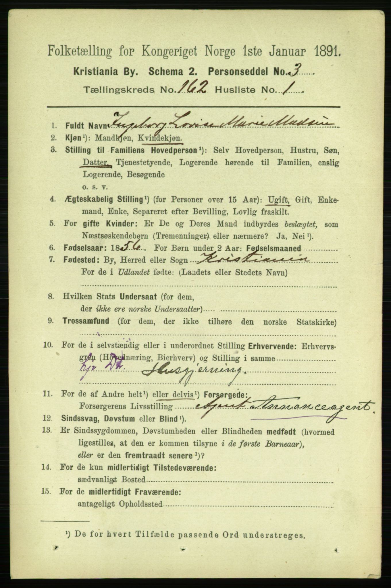 RA, 1891 census for 0301 Kristiania, 1891, p. 92582