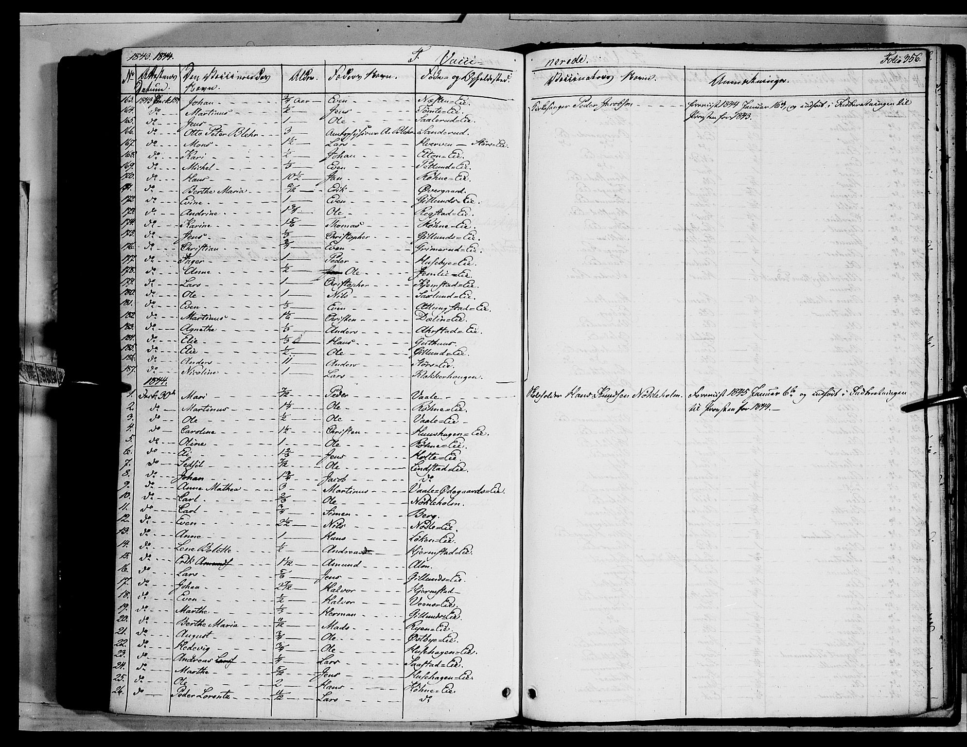 Stange prestekontor, SAH/PREST-002/K/L0010: Parish register (official) no. 10, 1835-1845, p. 356