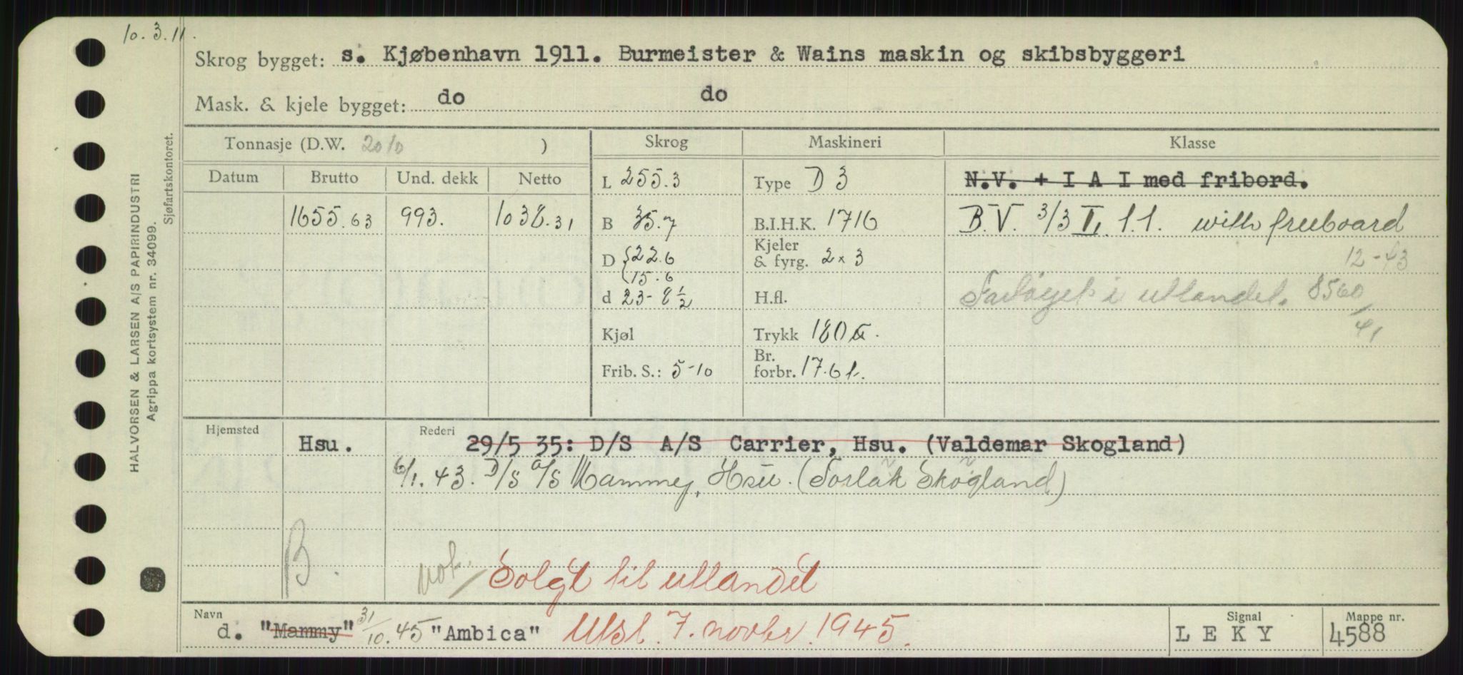 Sjøfartsdirektoratet med forløpere, Skipsmålingen, RA/S-1627/H/Hd/L0001: Fartøy, A-Anv, p. 453