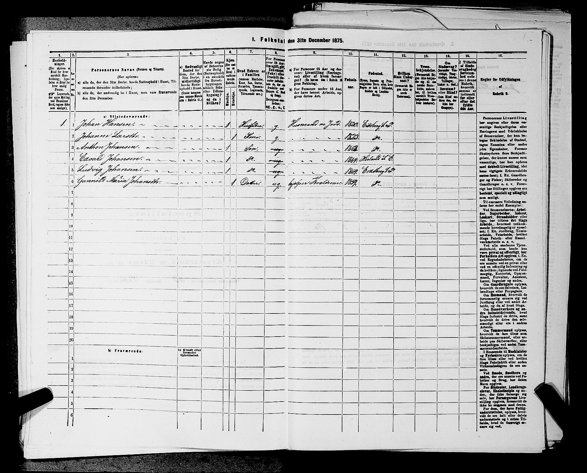 RA, 1875 census for 0125P Eidsberg, 1875, p. 394