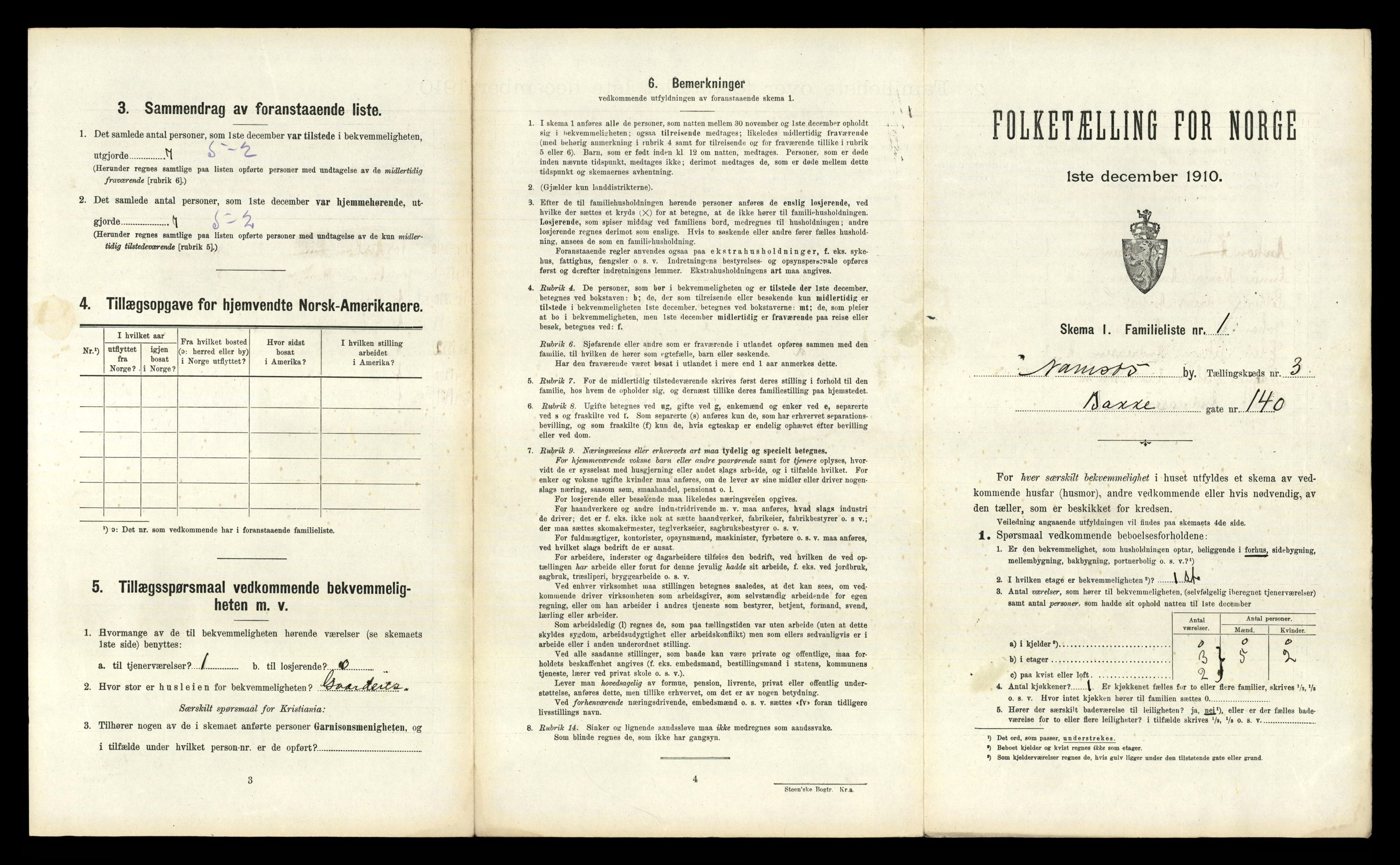 RA, 1910 census for Namsos, 1910, p. 776